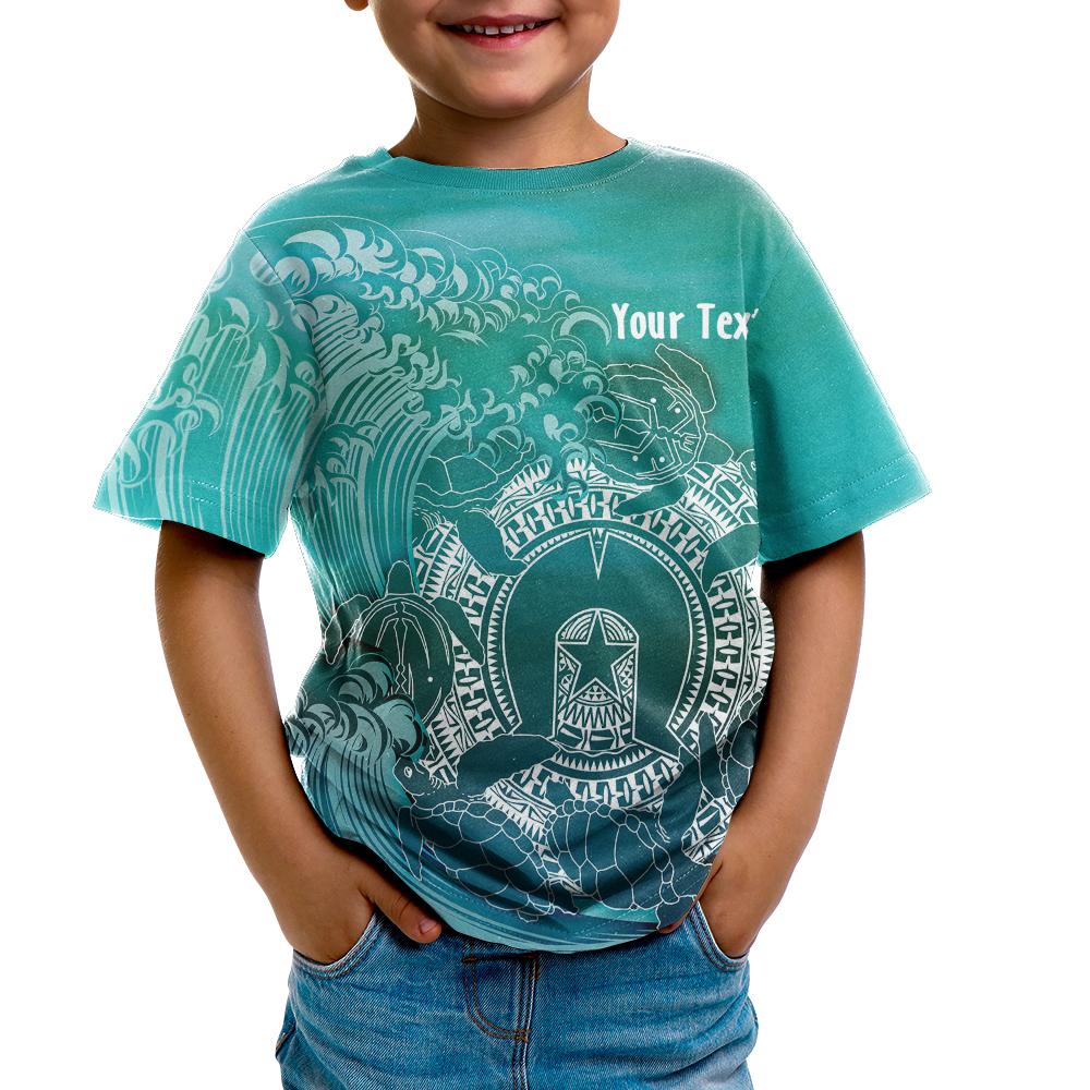 Custom Aboriginal T shirt Kids, Torres Strait Islands in Wave - Vibe Hoodie Shop