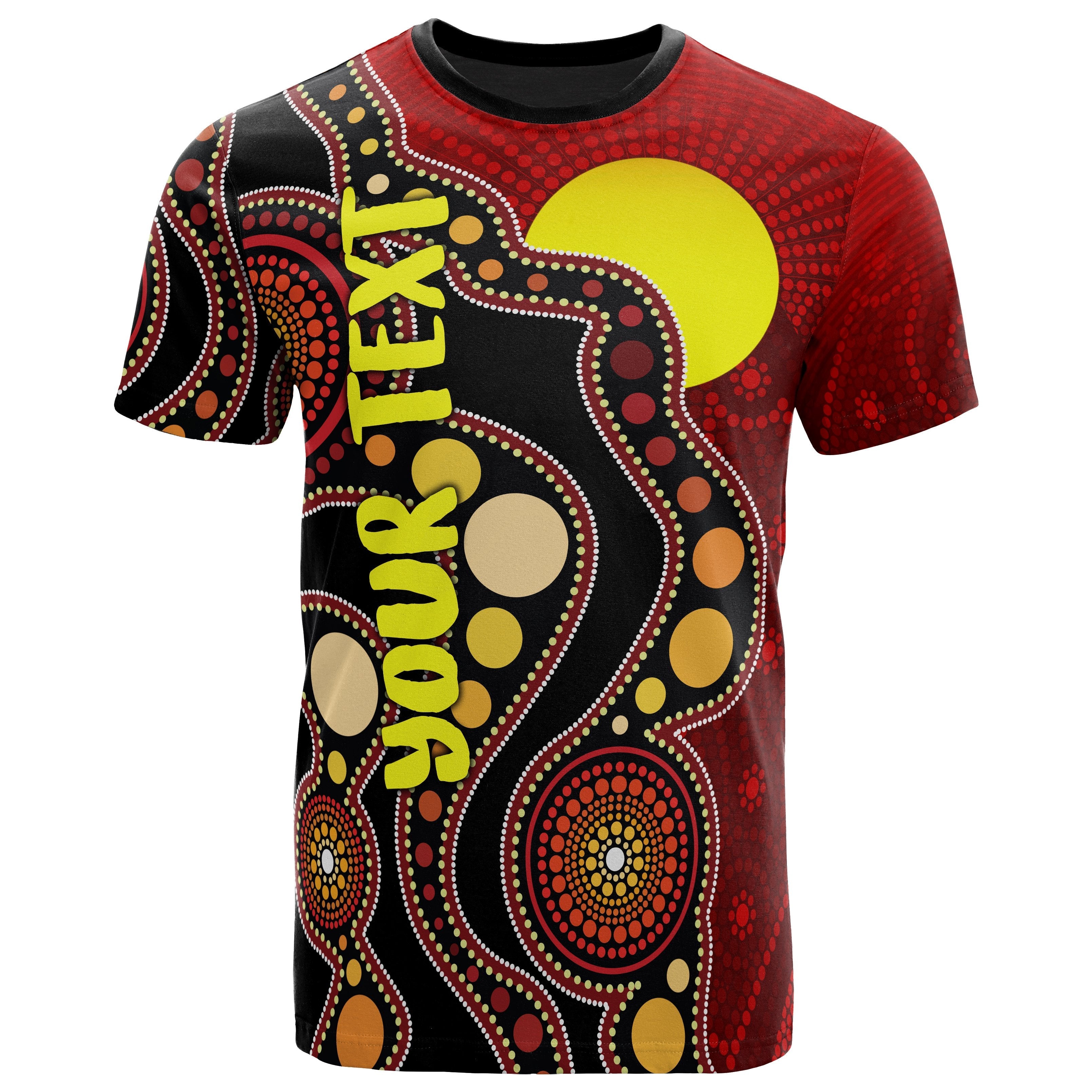 Custom Aboriginal T shirt, Australia Aboriginal Lives Matter Flag - Vibe Hoodie Shop