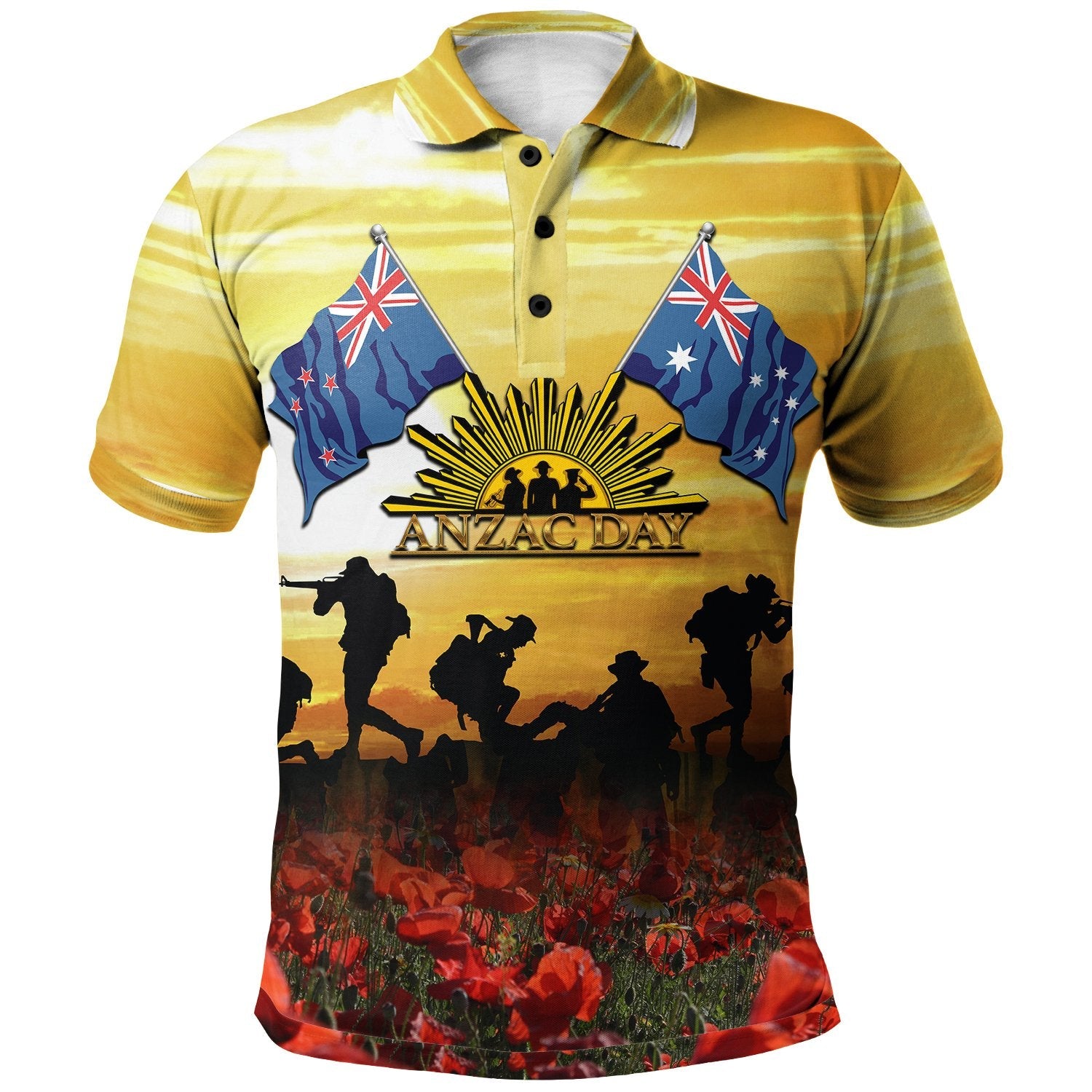 ANZAC Polo Shirt - Australian and New Zealand Army Corps - Vibe Hoodie Shop