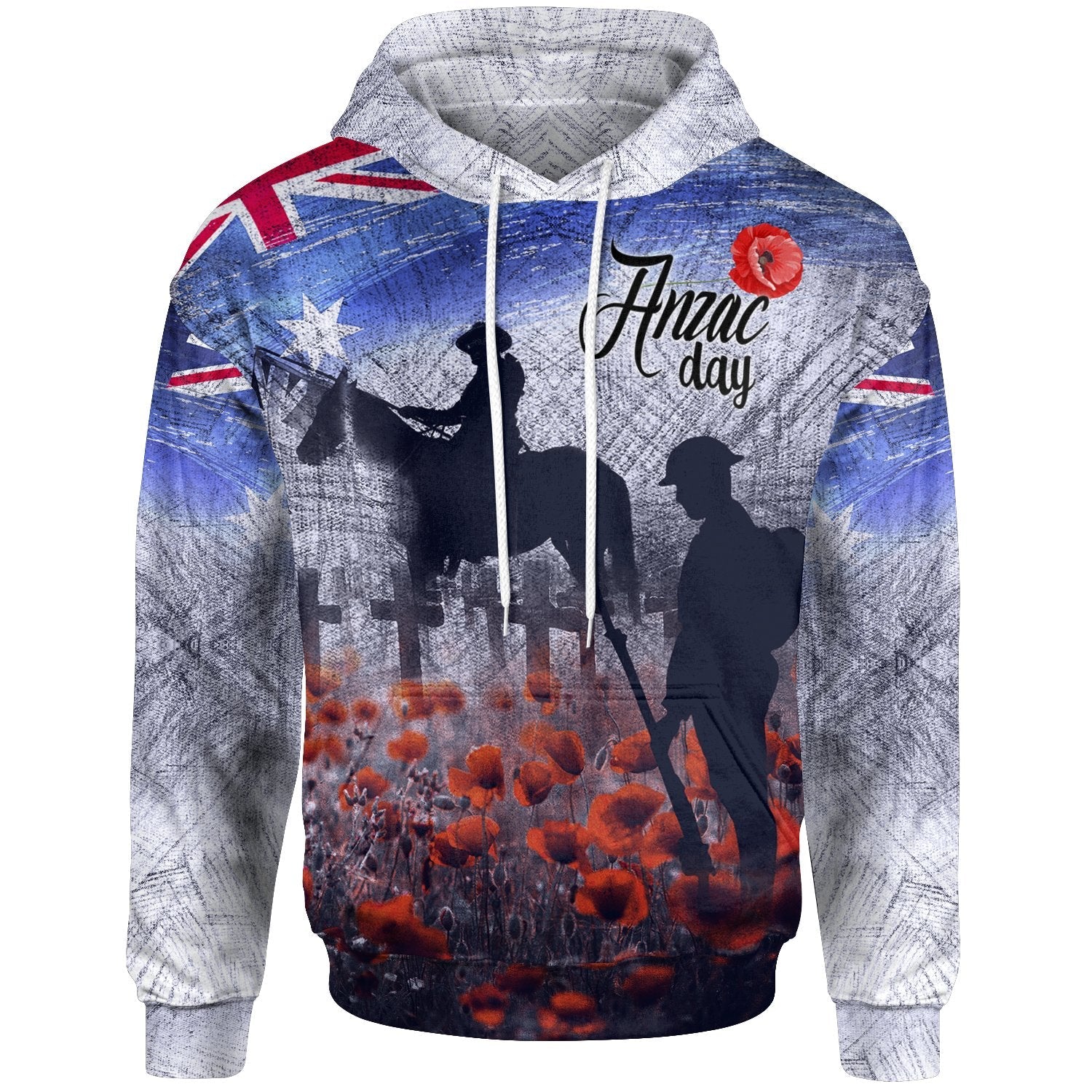 ANZAC Day Hoodie - Lest We Forget Vintage Poppies - Vibe Hoodie Shop