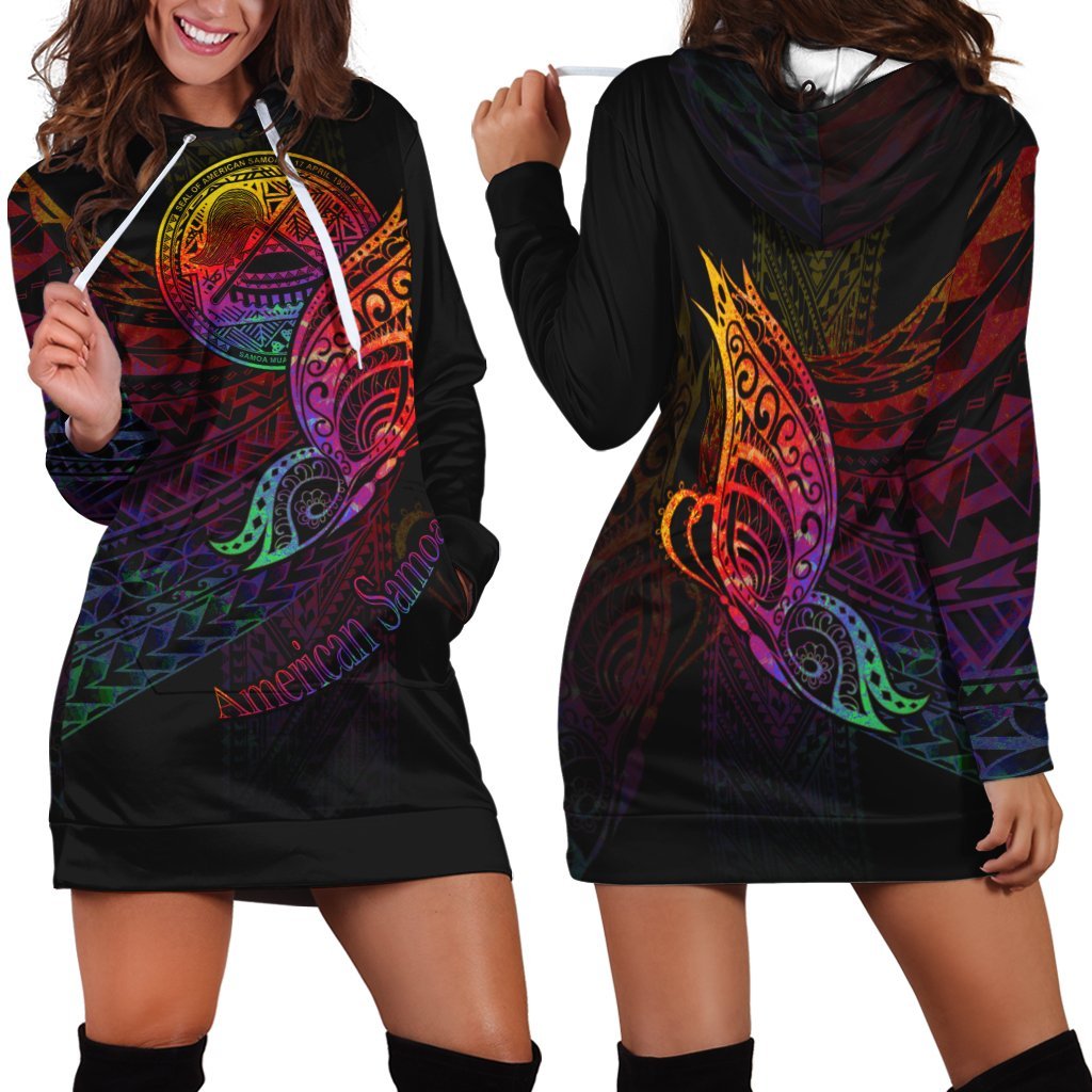 American Samoa Hoodie Dress - Butterfly Polynesian Style - Vibe Hoodie Shop