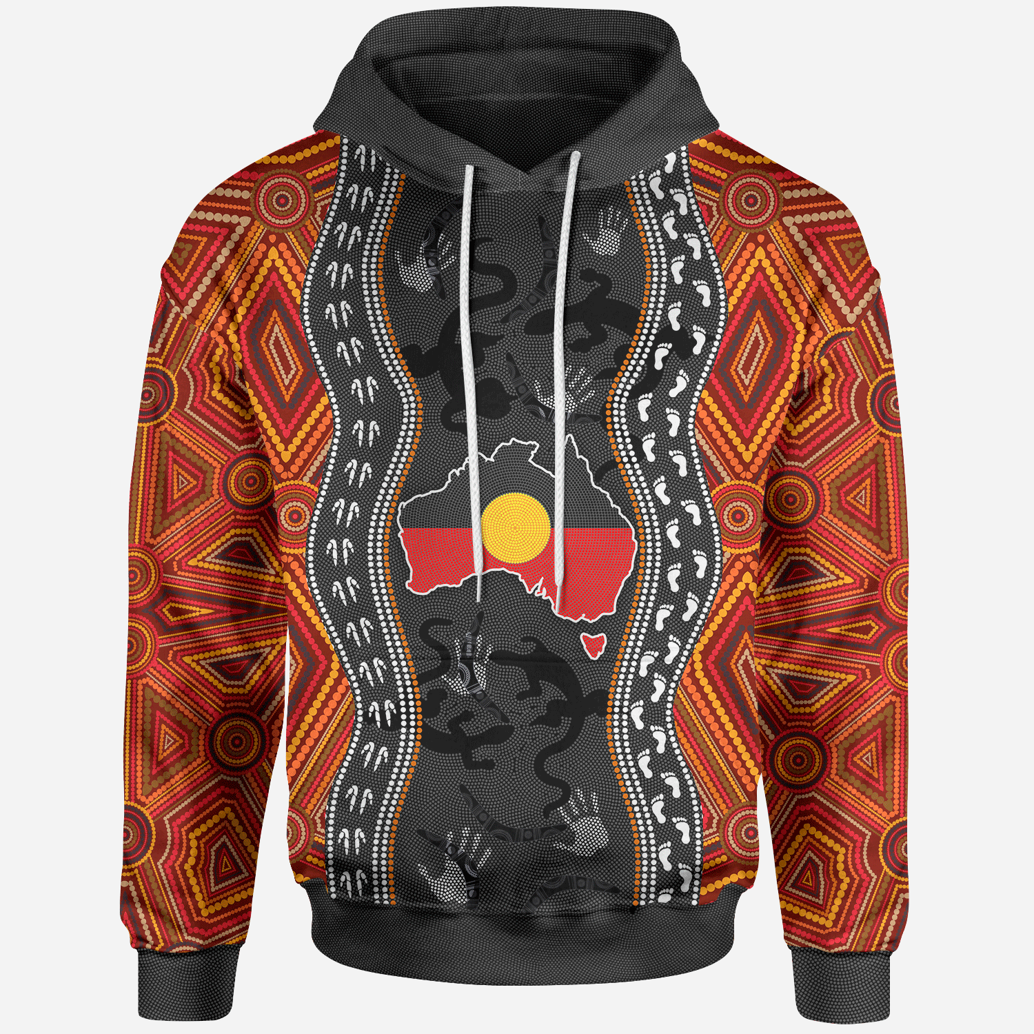 Aboriginal Hoodie - Australia Indigenous Map - Vibe Hoodie Shop