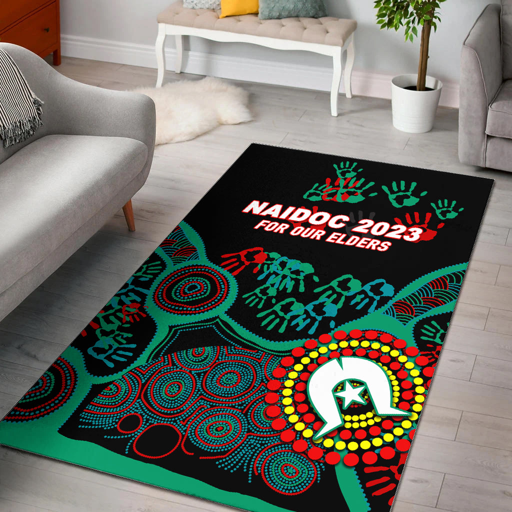 NAIDOC Week 2023 Aboriginal Art For Our Elders Area Rug - - Vibe Hoodie Shop