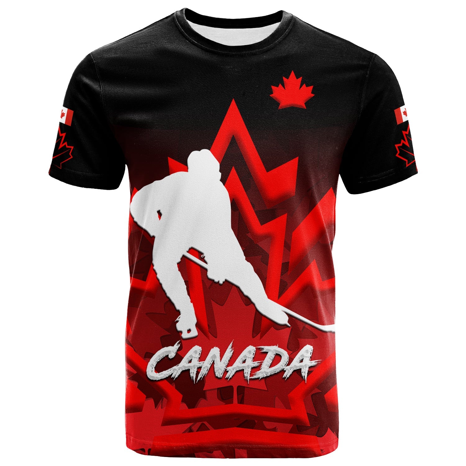 (Custom Personalised) Canada Hockey With Maple Leaf T shirt - - Vibe Hoodie Shop