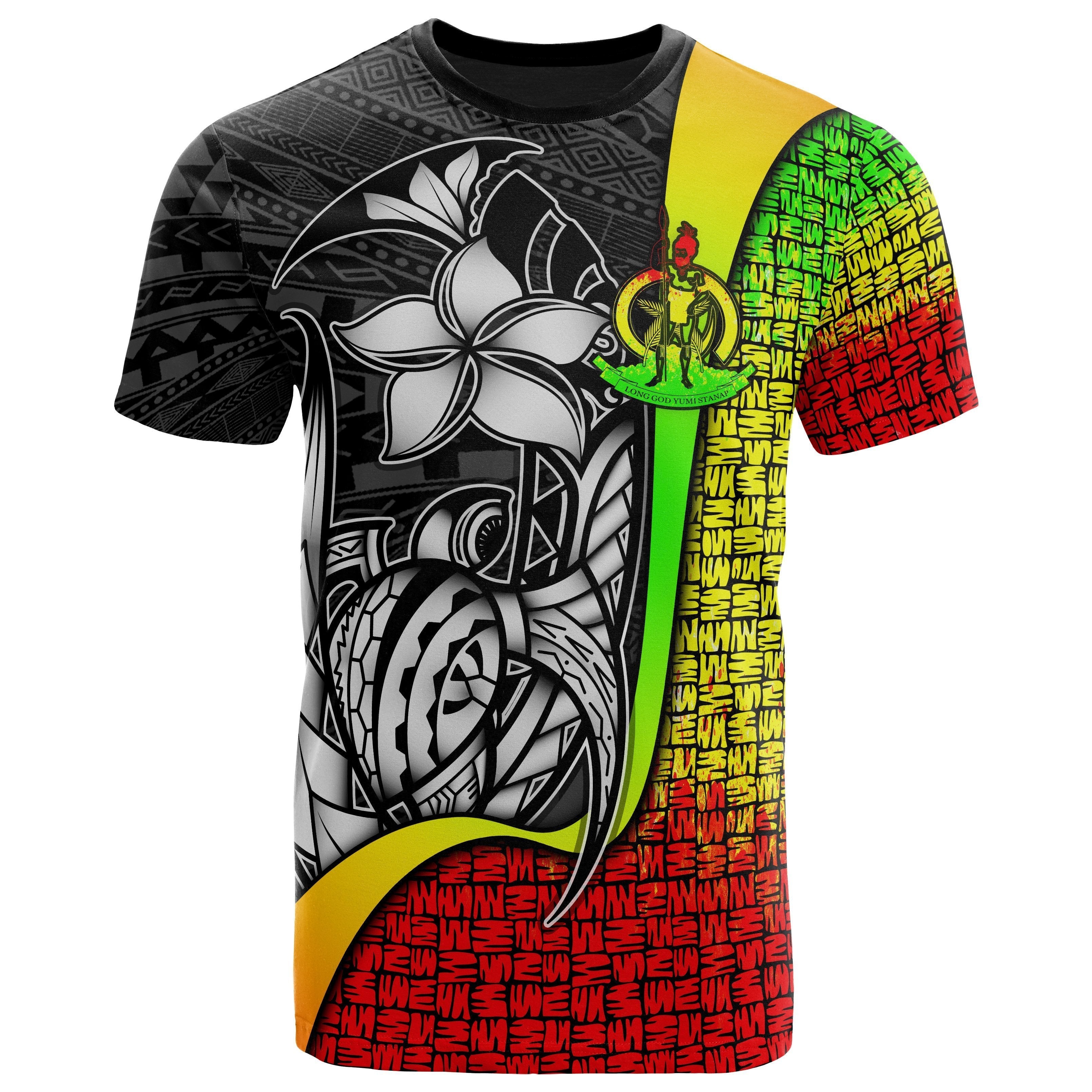 Vanuatu T shirt Coat Of Arm Reggae - Turtle With Hook - Vibe Hoodie Shop