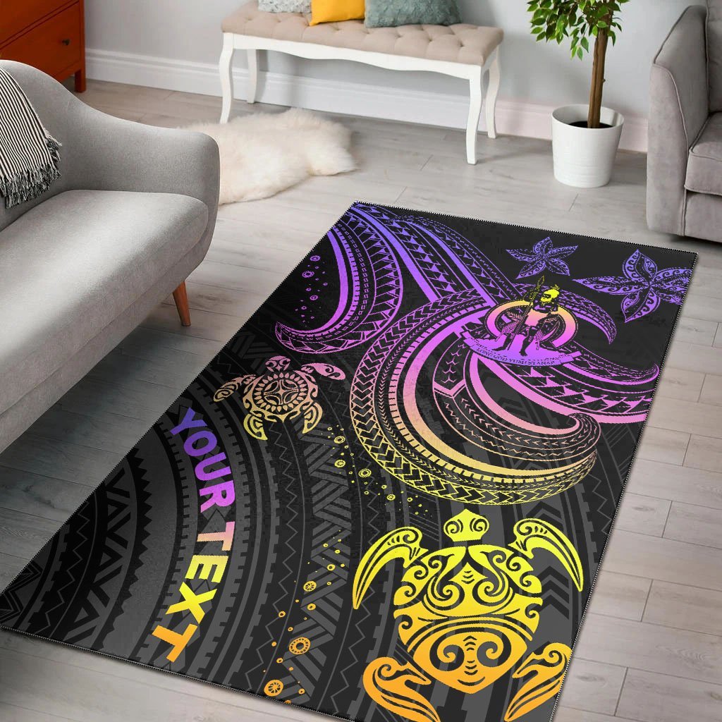 Vanuatu Custom Personalised Area Rug - Pink Turtle - Vibe Hoodie Shop