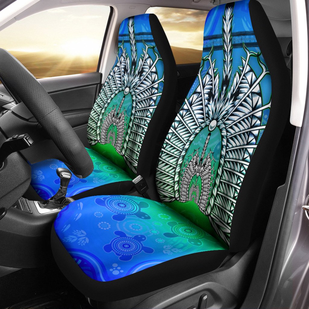 Car Seat Cover - Turtle Background With Dhari Mask - Vibe Hoodie Shop