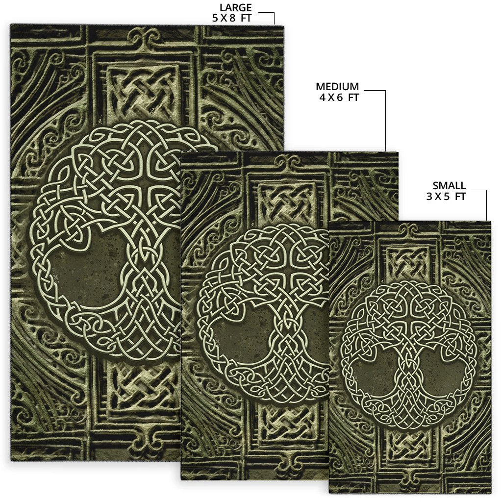 Celtic Area Rug - Celtic Tree Vintage Style Ver02 - Vibe Hoodie Shop