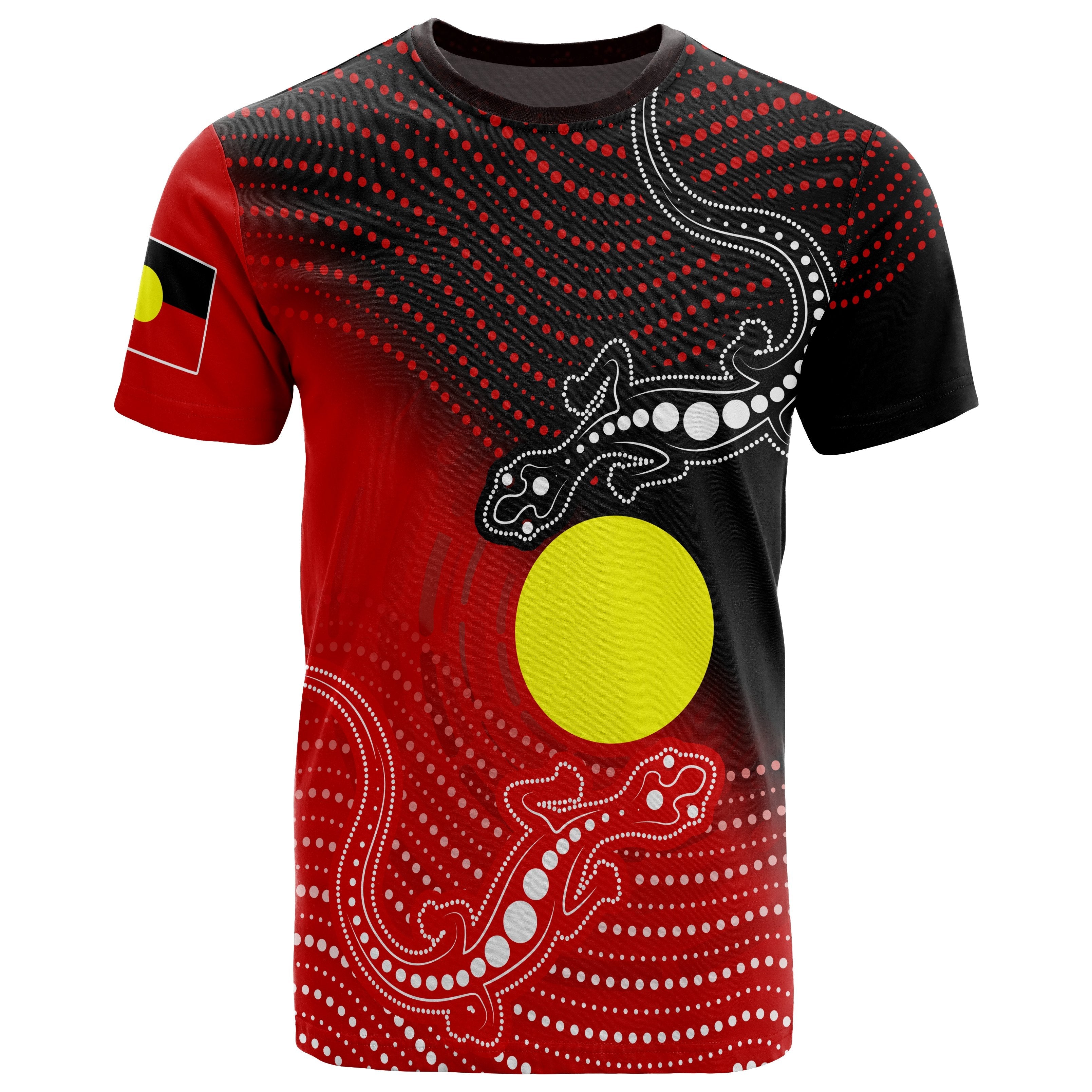 Aboriginal T shirts - Two Indigenous Lizard - Vibe Hoodie Shop