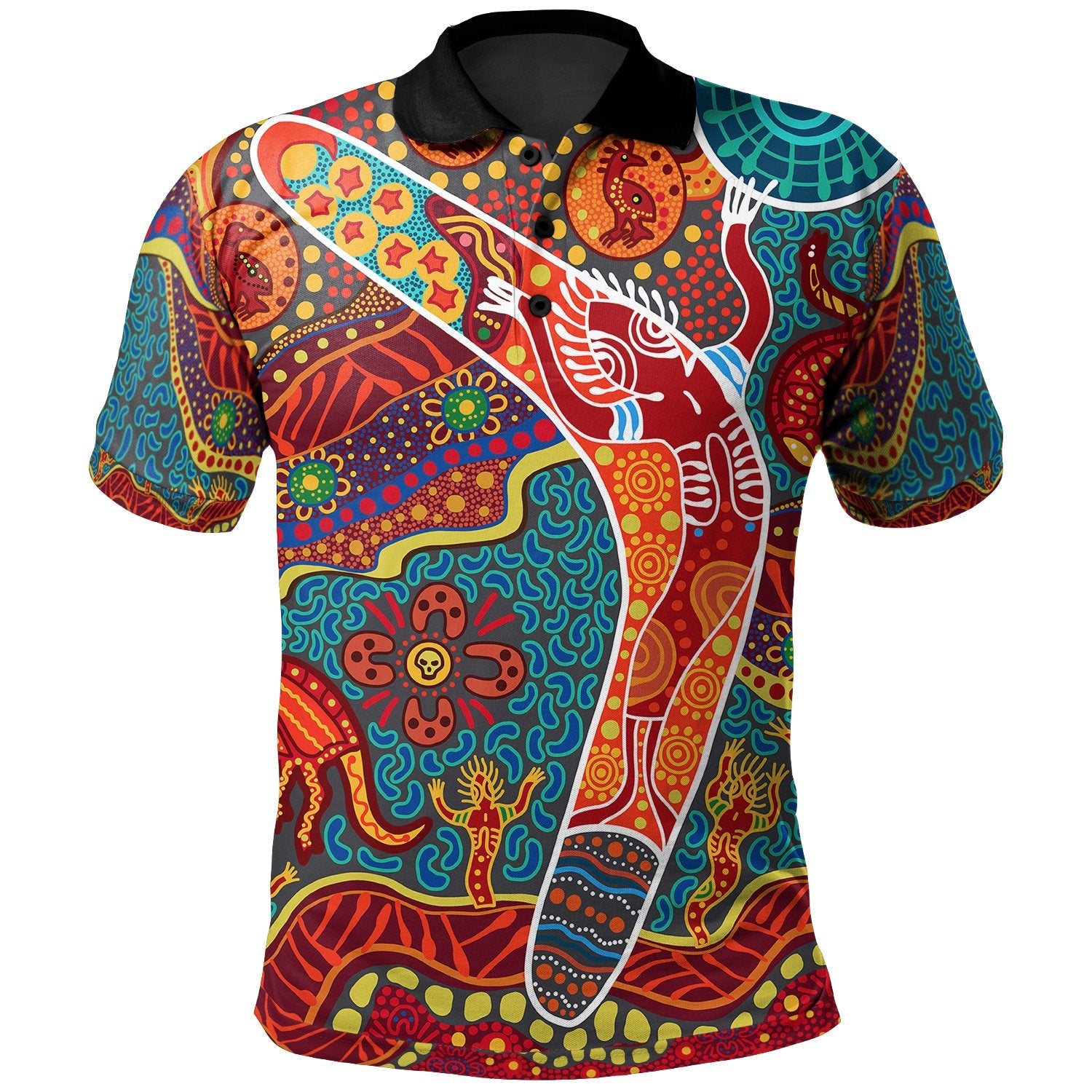 Aboriginal Polo Shirt - Indigenous Boomerang - Vibe Hoodie Shop