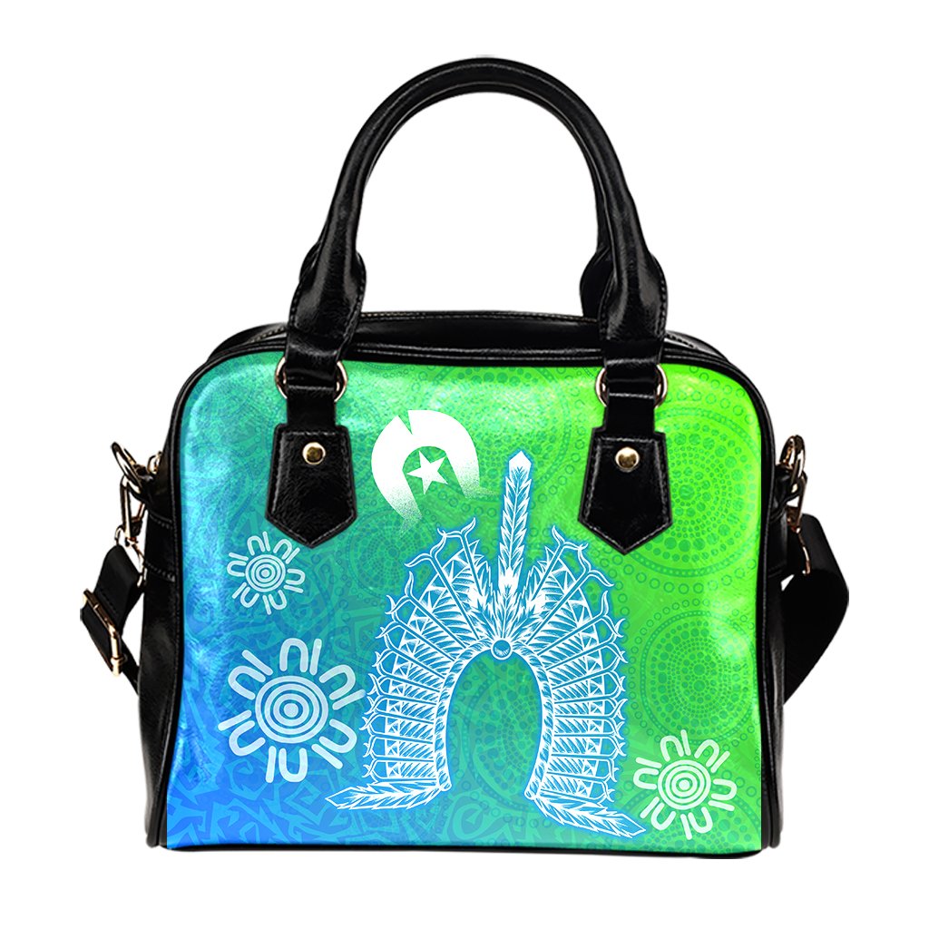 Torres Strait Islanders Shoulder Handbag - Dhari Mask Ocean Style - Vibe Hoodie Shop