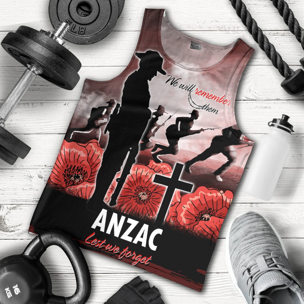 ANZAC Day Men's Tank Top - We Will Remember Them Special Version - Vibe Hoodie Shop