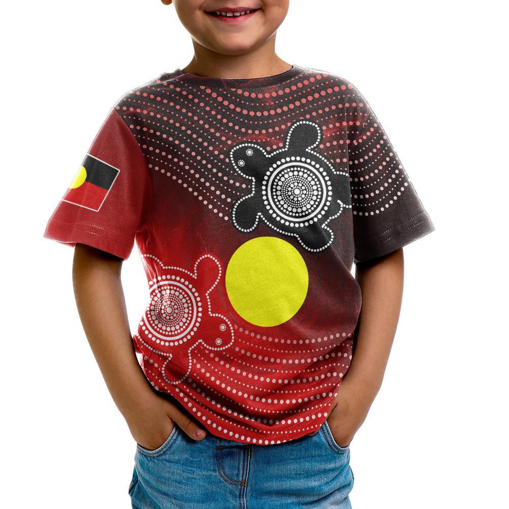 Aboriginal T shirts Kid - Indigenous Circle Dot Painting Style - - Vibe Hoodie Shop