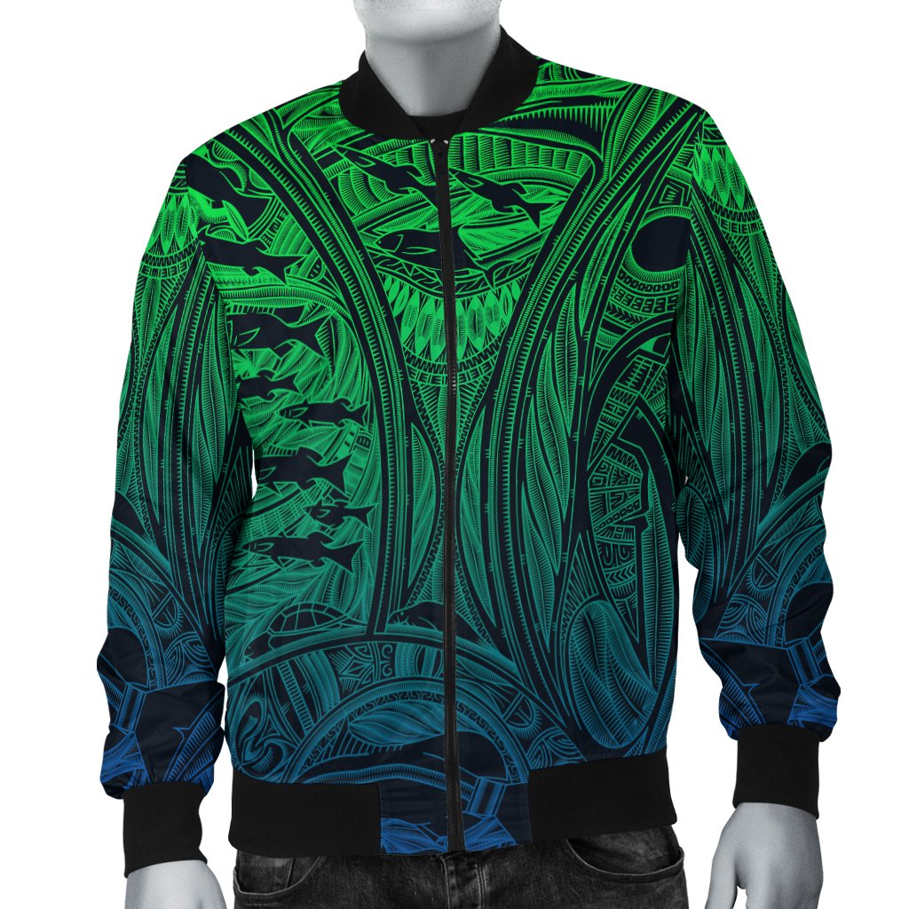 Torres Strait Islanders Men's Bomber Jacket - Ocean Art - Vibe Hoodie Shop