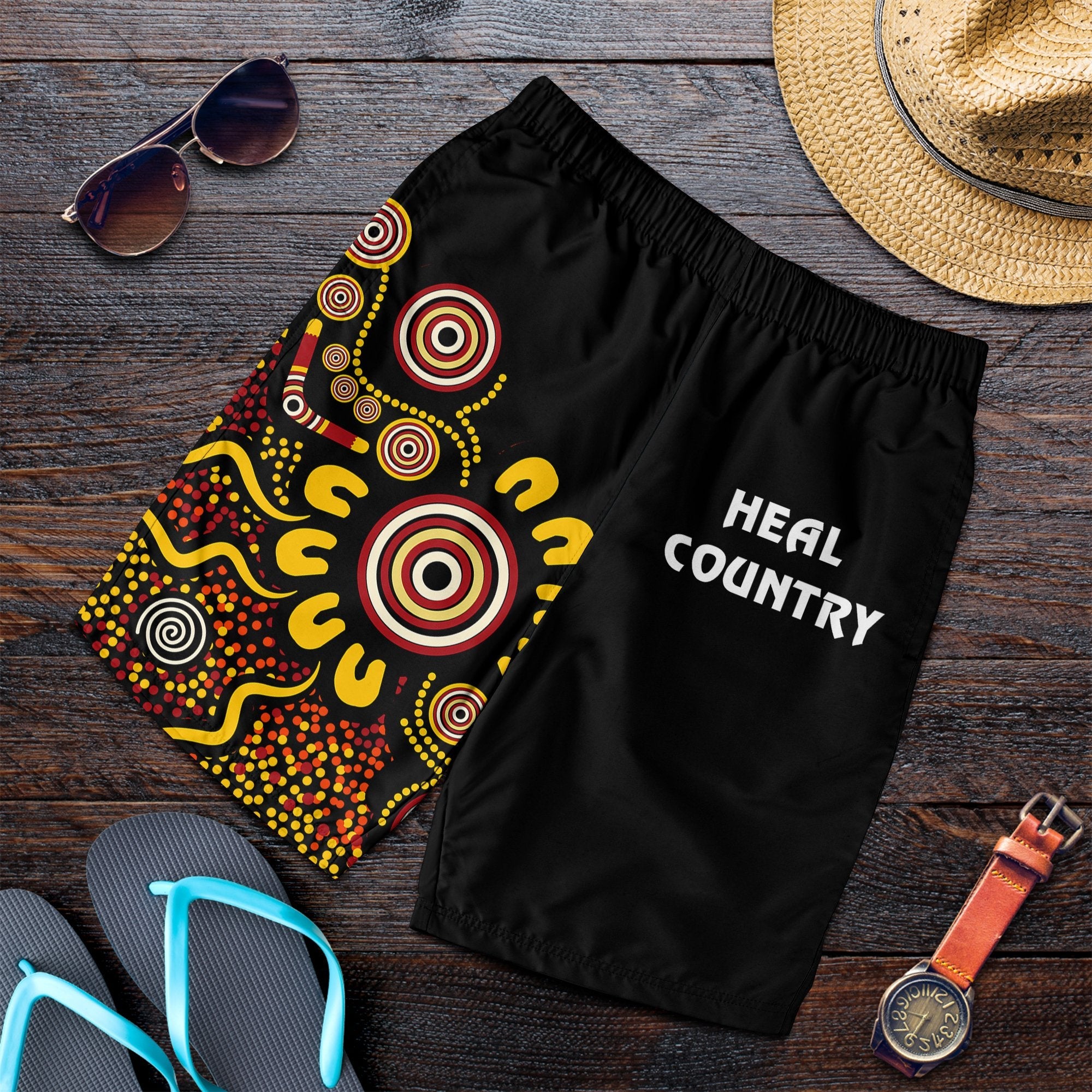 Australia NAIDOC Week Men's Short - NAIDOC Week 2021 - Heal Country - Vibe Hoodie Shop