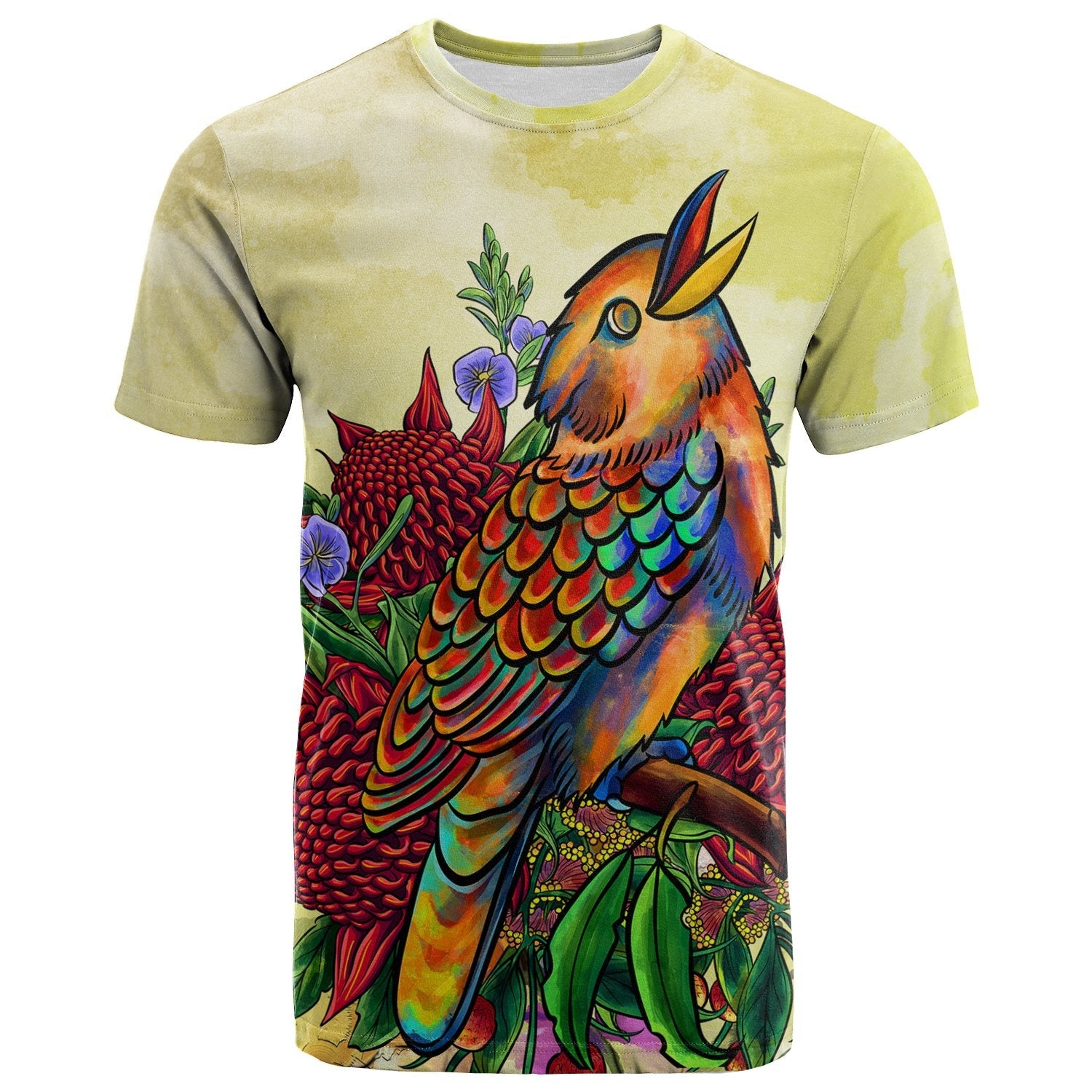 T shirts - Australia Kookaburra With Waratah - Vibe Hoodie Shop