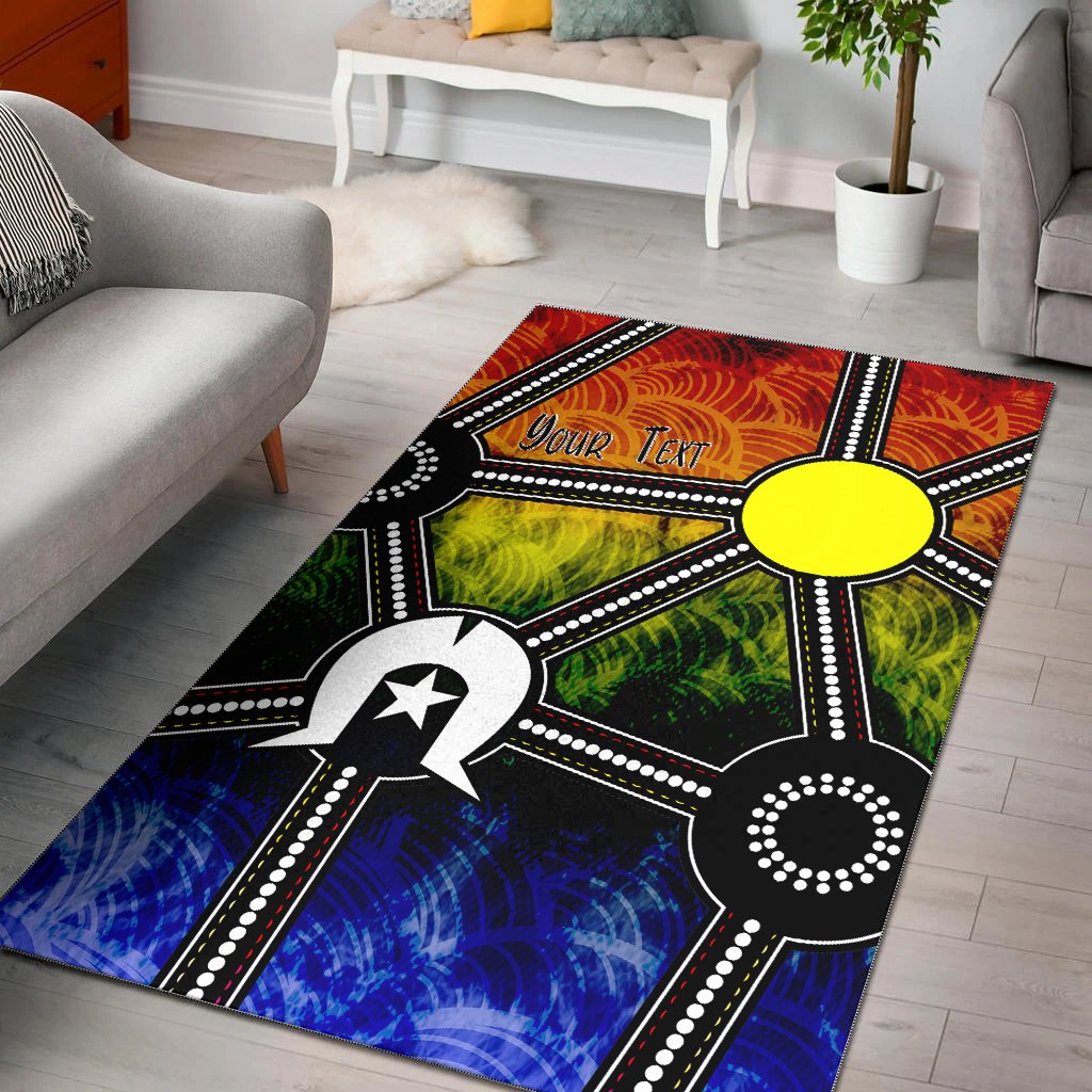 Custom NAIDOC Week 2021 Area Rug, Aboriginal Geometric Style - Vibe Hoodie Shop