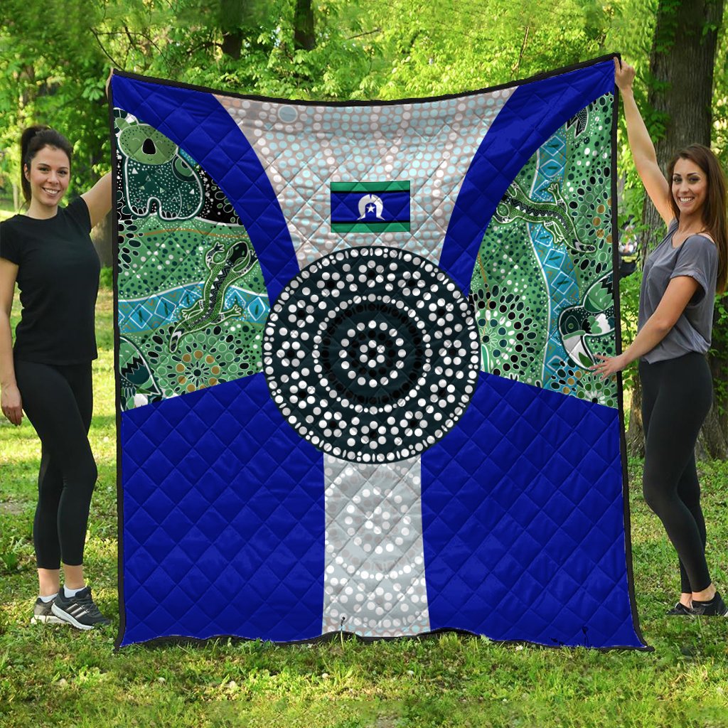 Premium Quilt - Flag of Torres Strait Islanders - Vibe Hoodie Shop