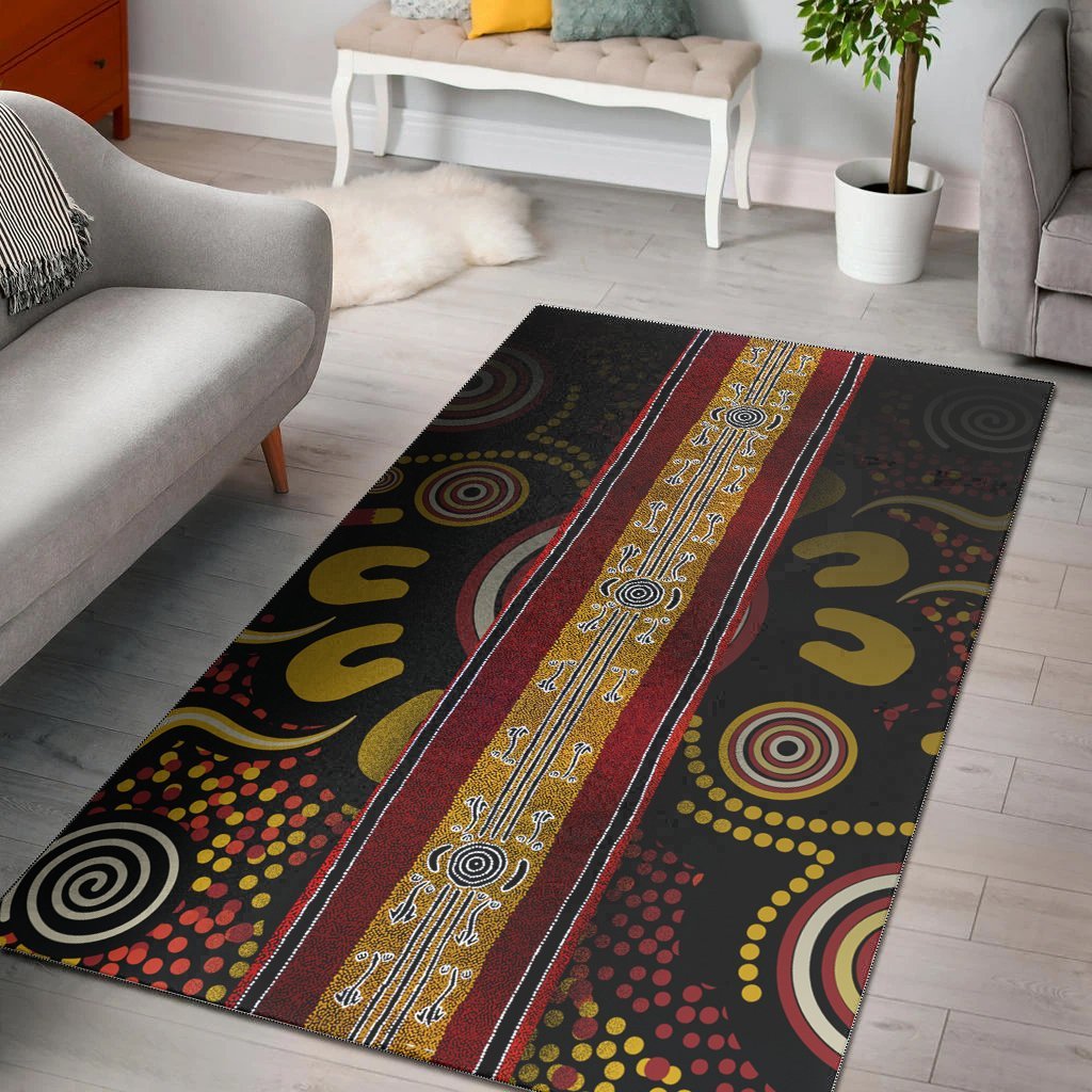 Vibe Hoodie Area Rug - Aboriginal Dot Panting Art Stripe Lines - RLT20 - Vibe Hoodie Shop