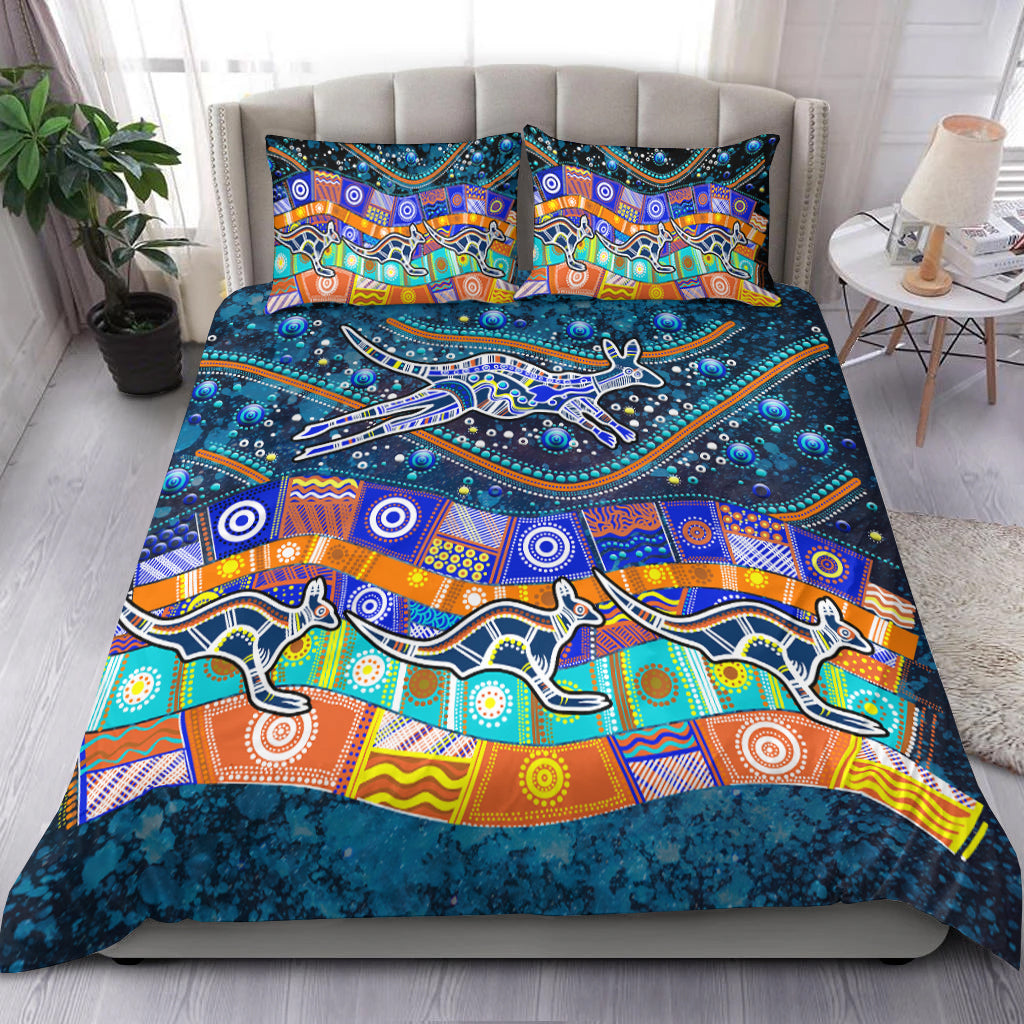 Australia Indigenous Bedding Set - Dot Painting Art - - Vibe Hoodie Shop