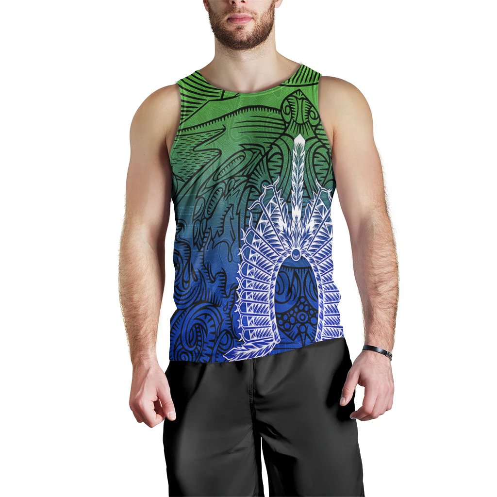 Torres Strait Islanders Men's Tank Top - Turtle and Dhari Mask - Vibe Hoodie Shop