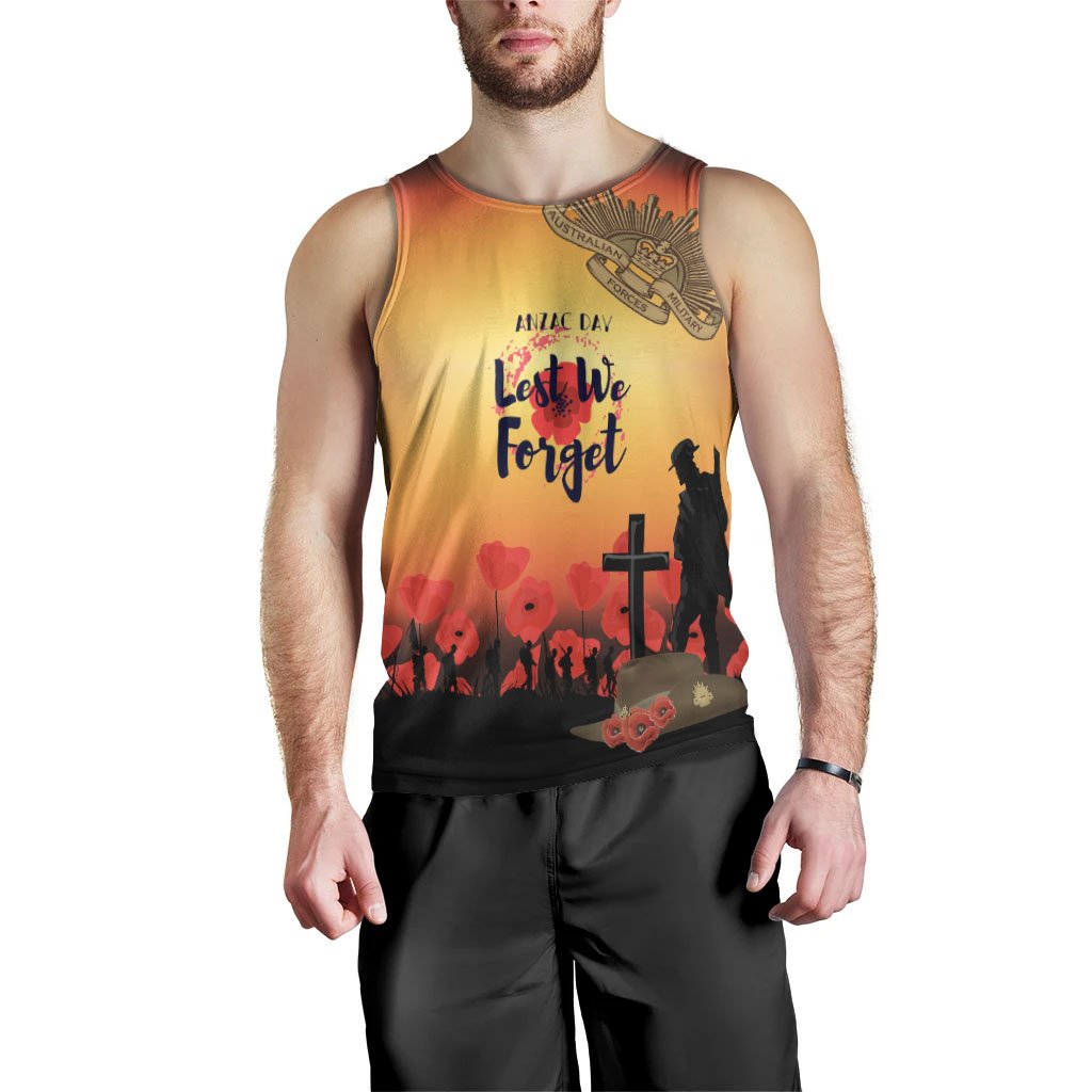 ANZAC Day Men's Tank Top - Lest We Forget - Vibe Hoodie Shop