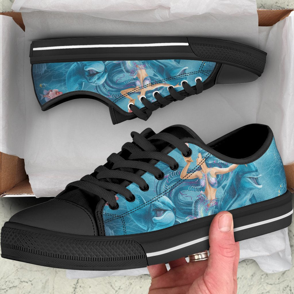 Low Top Shoes - Australia Beautiful Mermaid With Dolphin - Vibe Hoodie Shop