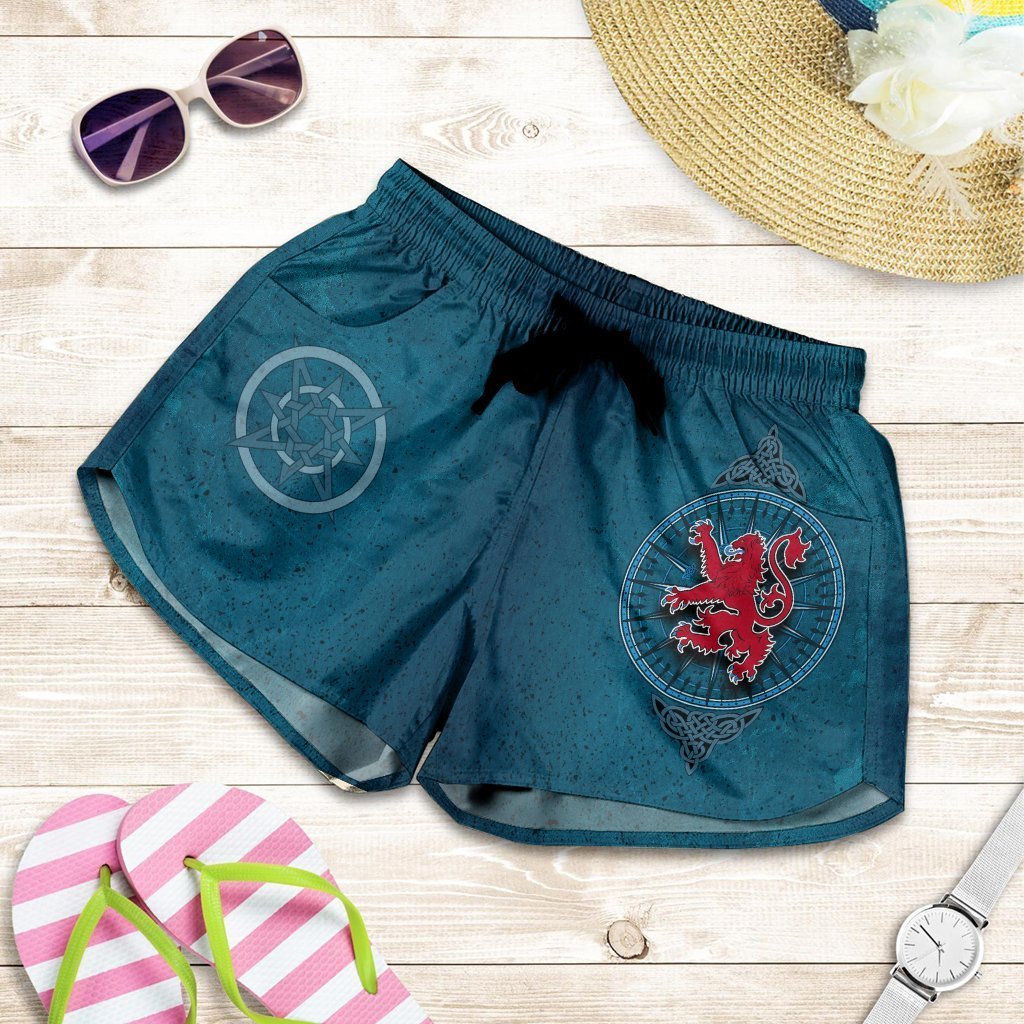scotland-celtic-womens-shorts-celtic-compass-with-scottish-lion