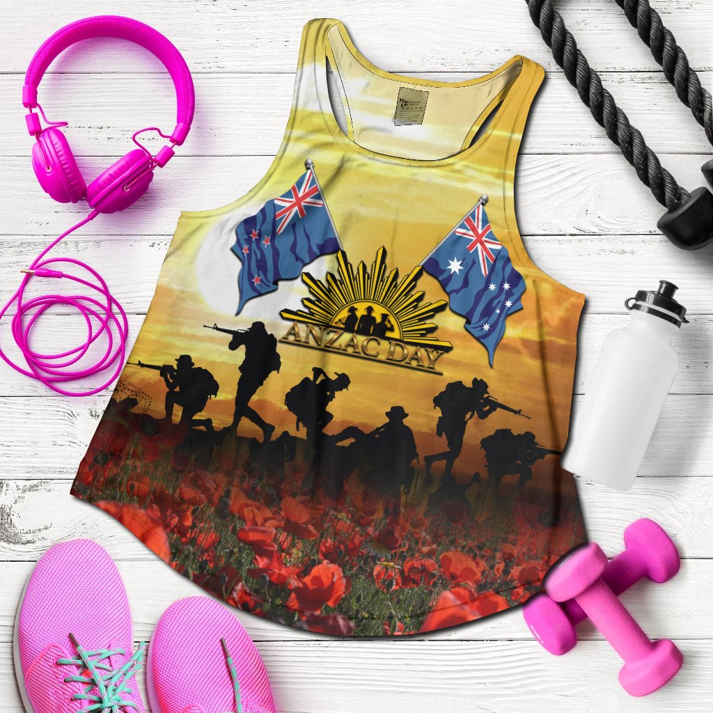 ANZAC Women's Racerback Tank - Australian and New Zealand Army Corps - Vibe Hoodie Shop