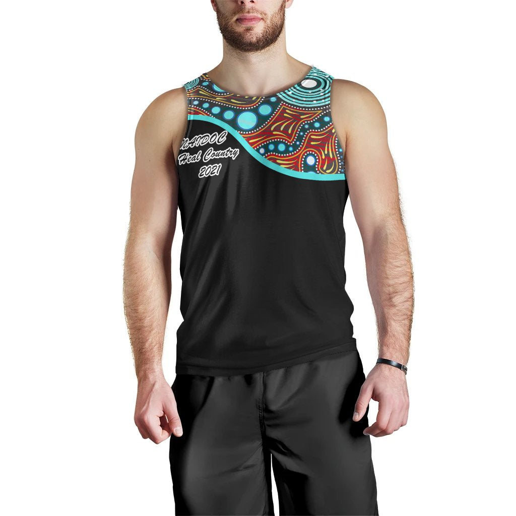 NAIDOC 2021 Men's Tank Top - Heal Country - Vibe Hoodie Shop