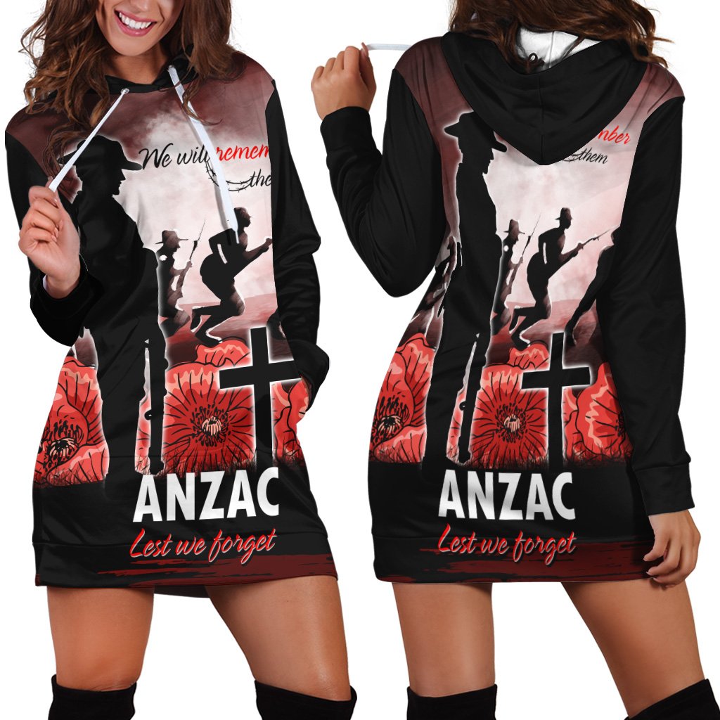 ANZAC Day Hoodie Dress - We Will Remember Them Special Version - Vibe Hoodie Shop