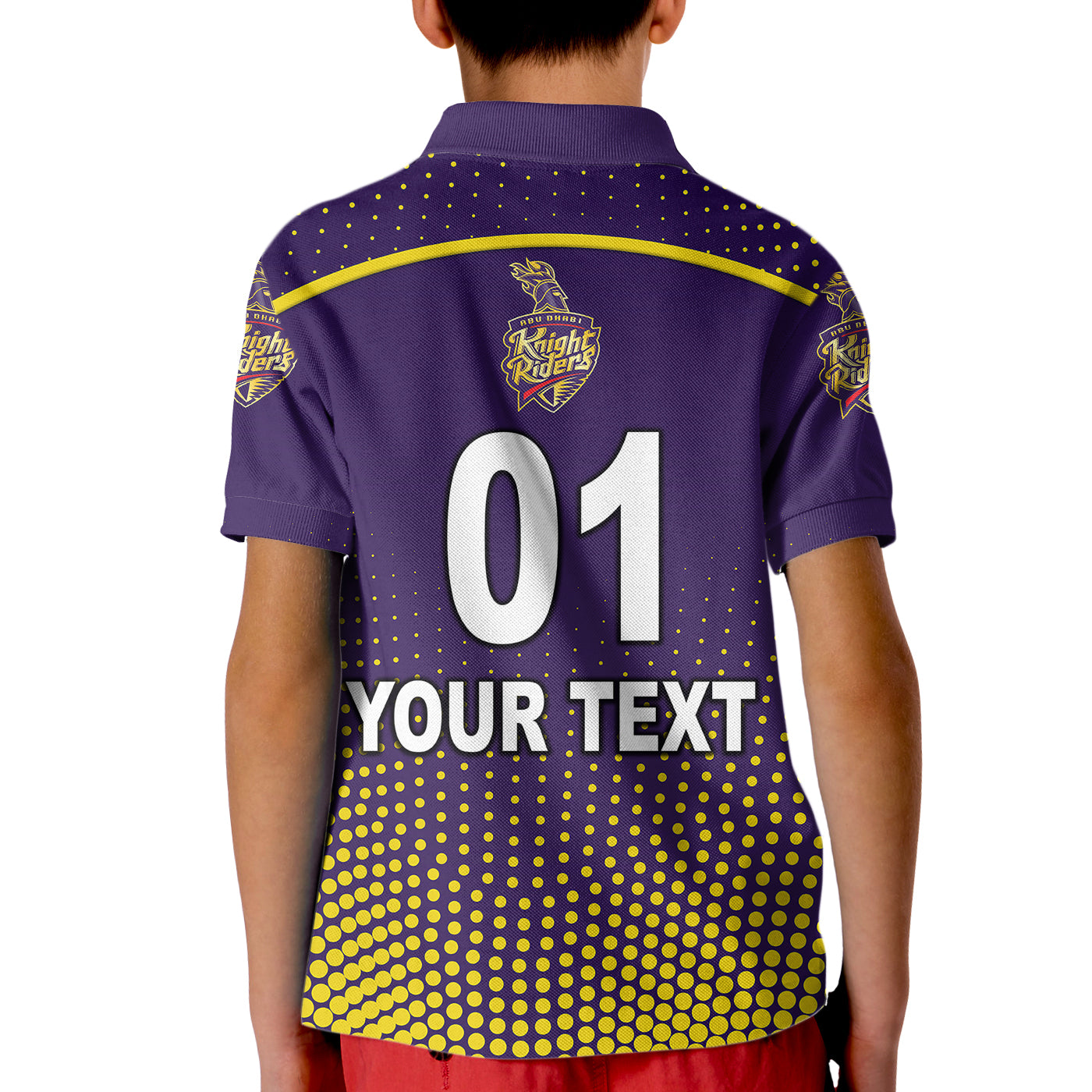 (Custom Personalised) Abu Dhabi Knight Riders ILT20 ADKR Cricket Original Style Kid Polo Shirt - Vibe Hoodie Shop