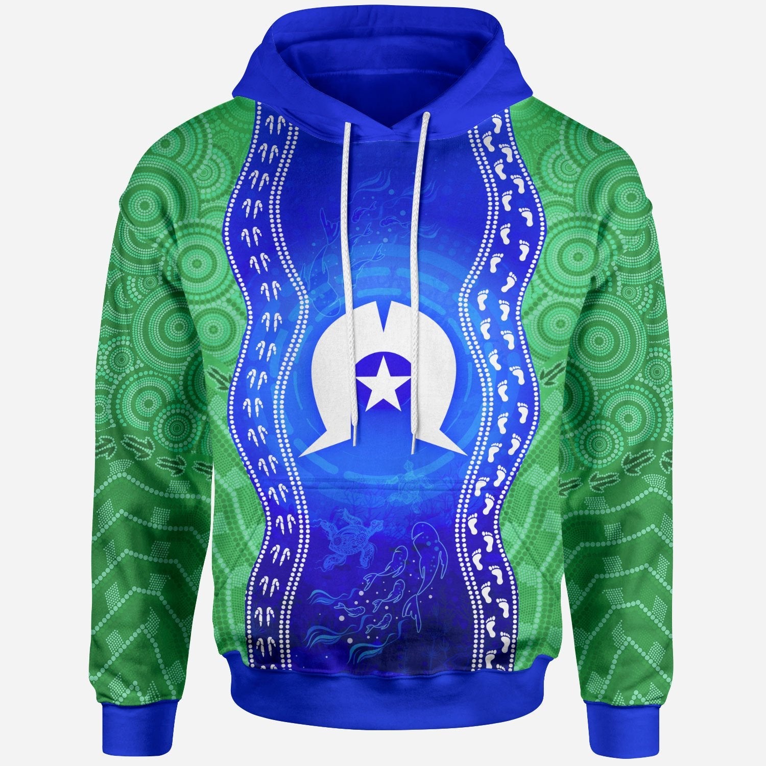 Torres Strait Islanders Hoodie - Torres Symbol With Aboriginal Patterns - Vibe Hoodie Shop