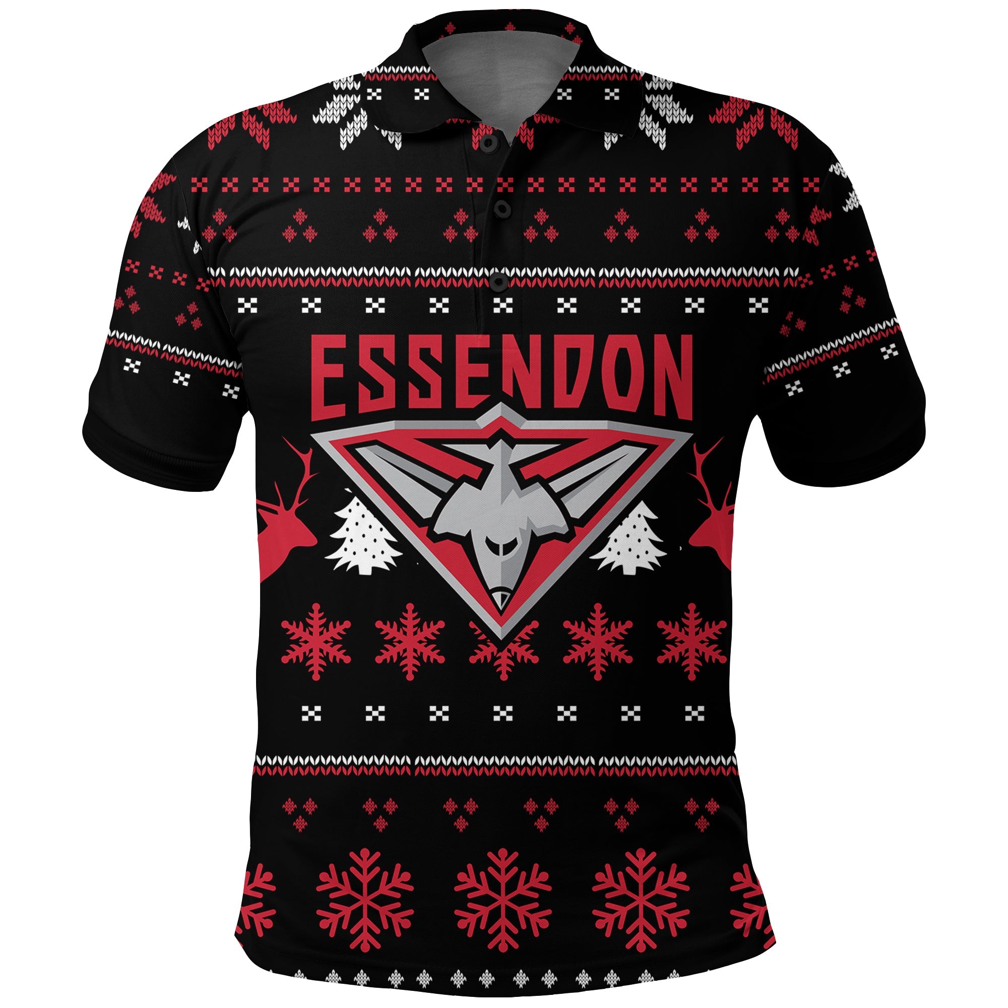 Essendon Polo Shirt - Christmas Ugly Style - - Vibe Hoodie Shop