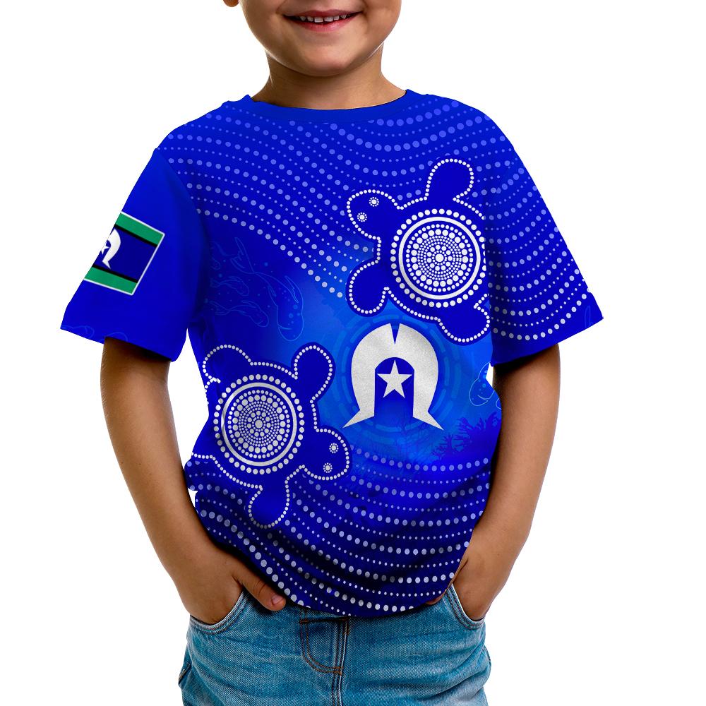 Torres Strait Islanders T shirt Kids - Torres Symbol With Indigenous Turtle - Vibe Hoodie Shop