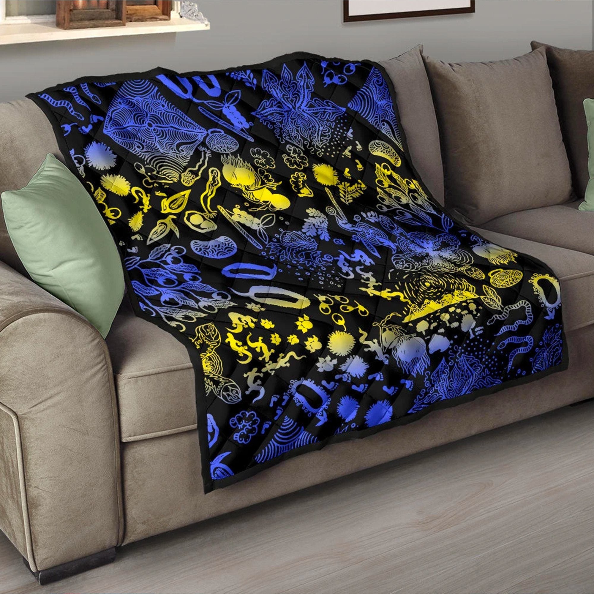 Australia Premium Quilt - Australian Aboriginal Golden Wattle - Vibe Hoodie Shop