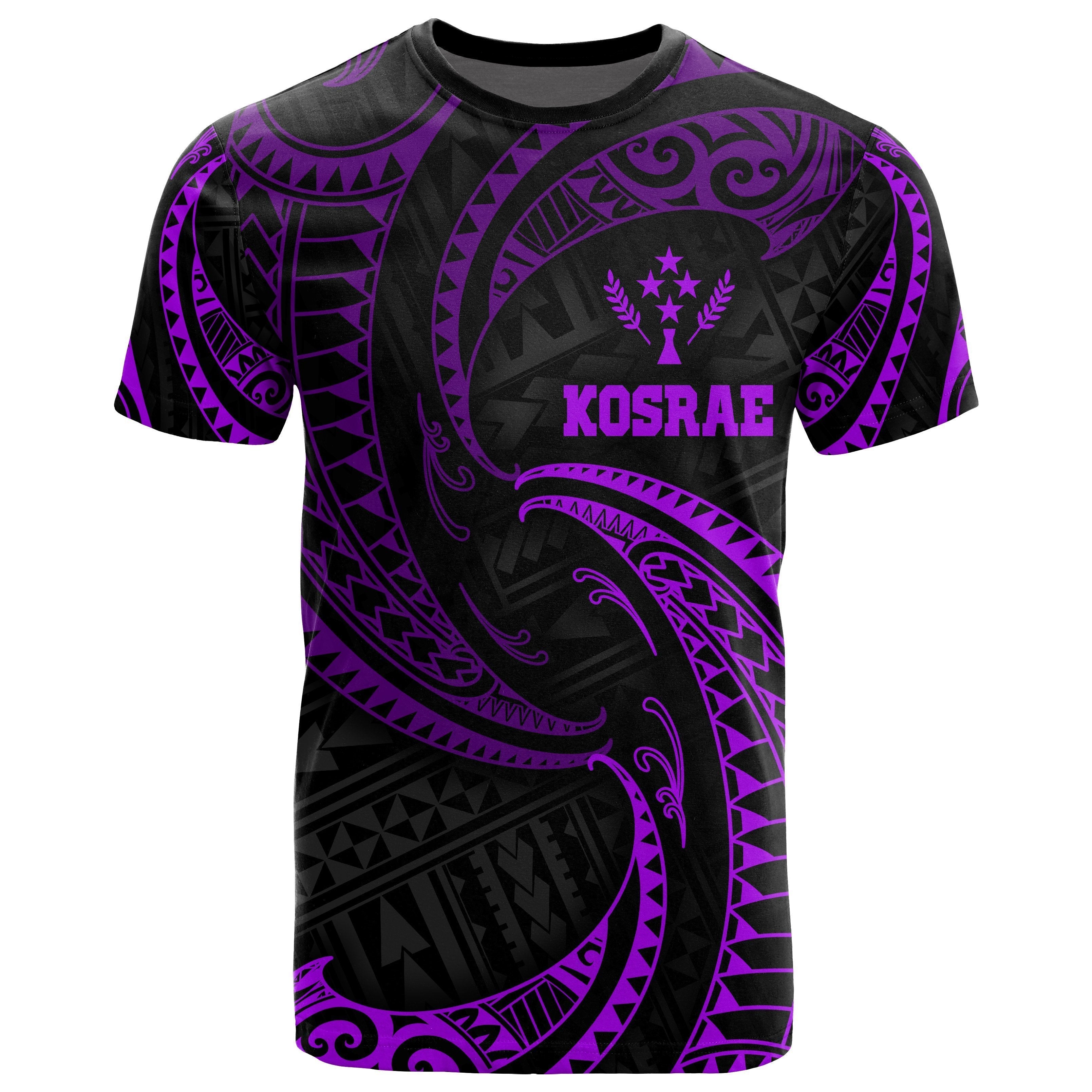 Kosrae Micronesia All Over T shirt - Purple Tribal Wave - Vibe Hoodie Shop