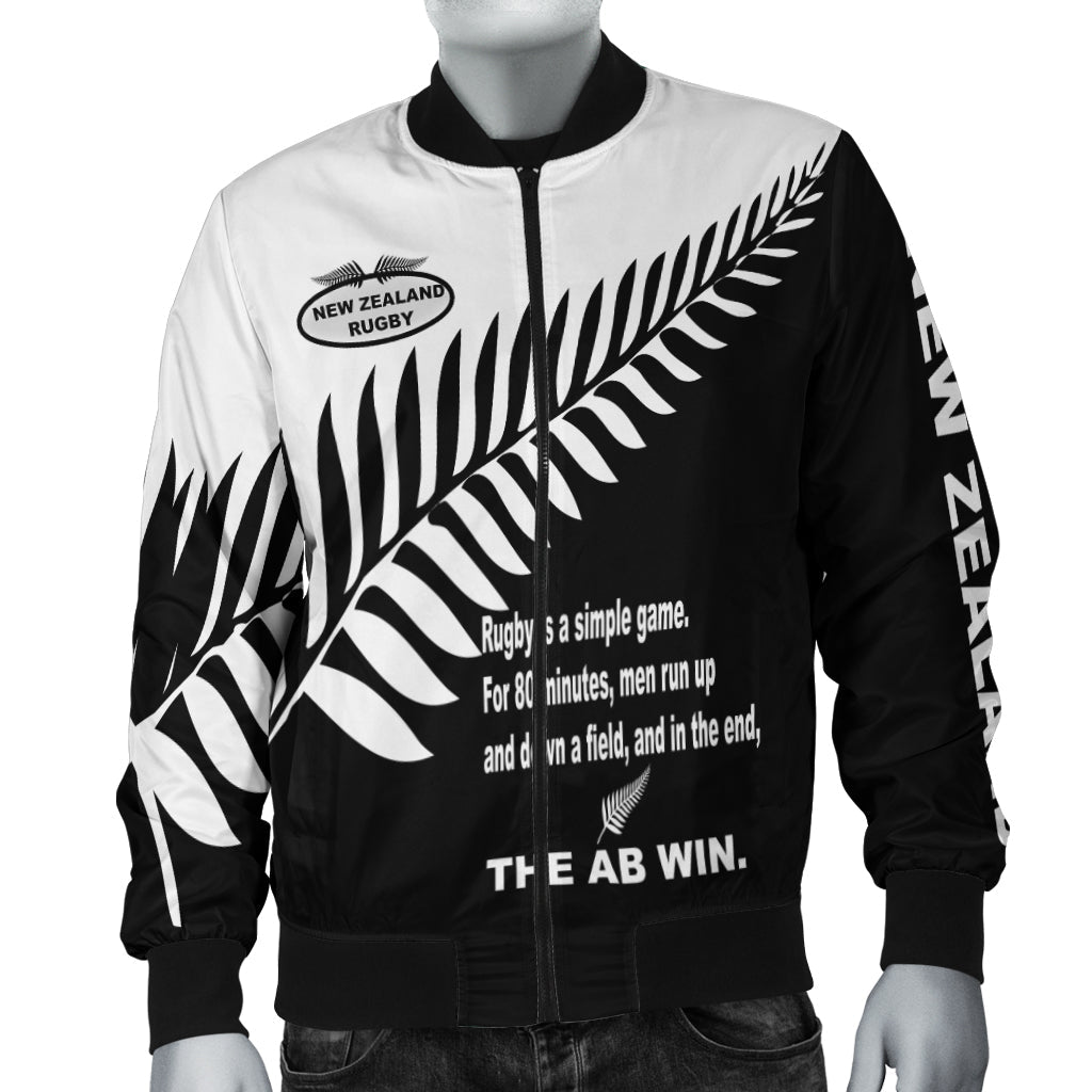 New Zealand Rugby Bomber Jacket - The AB Win - LT20 - Vibe Hoodie Shop