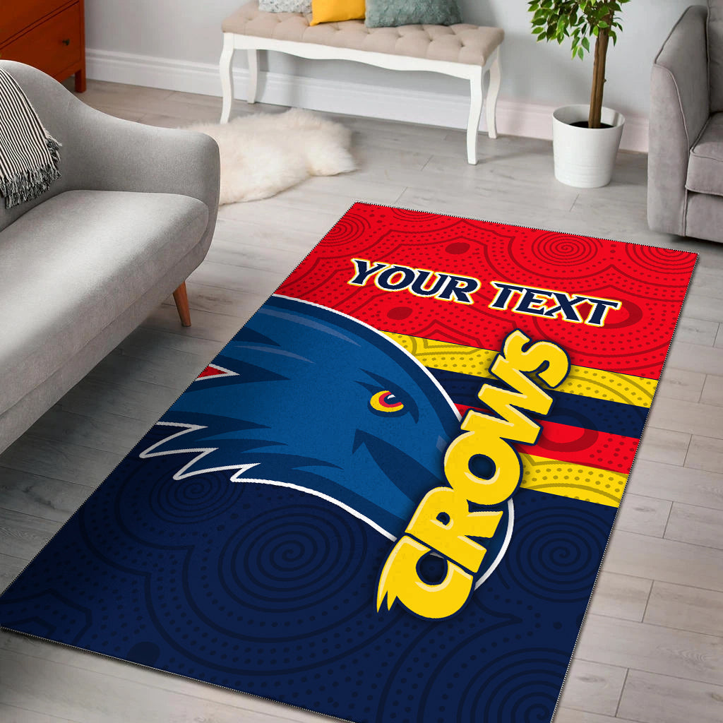 (Custom Personalised) Adelaide Crows Area Rug - Aboriginal Dot Painting - - Vibe Hoodie Shop