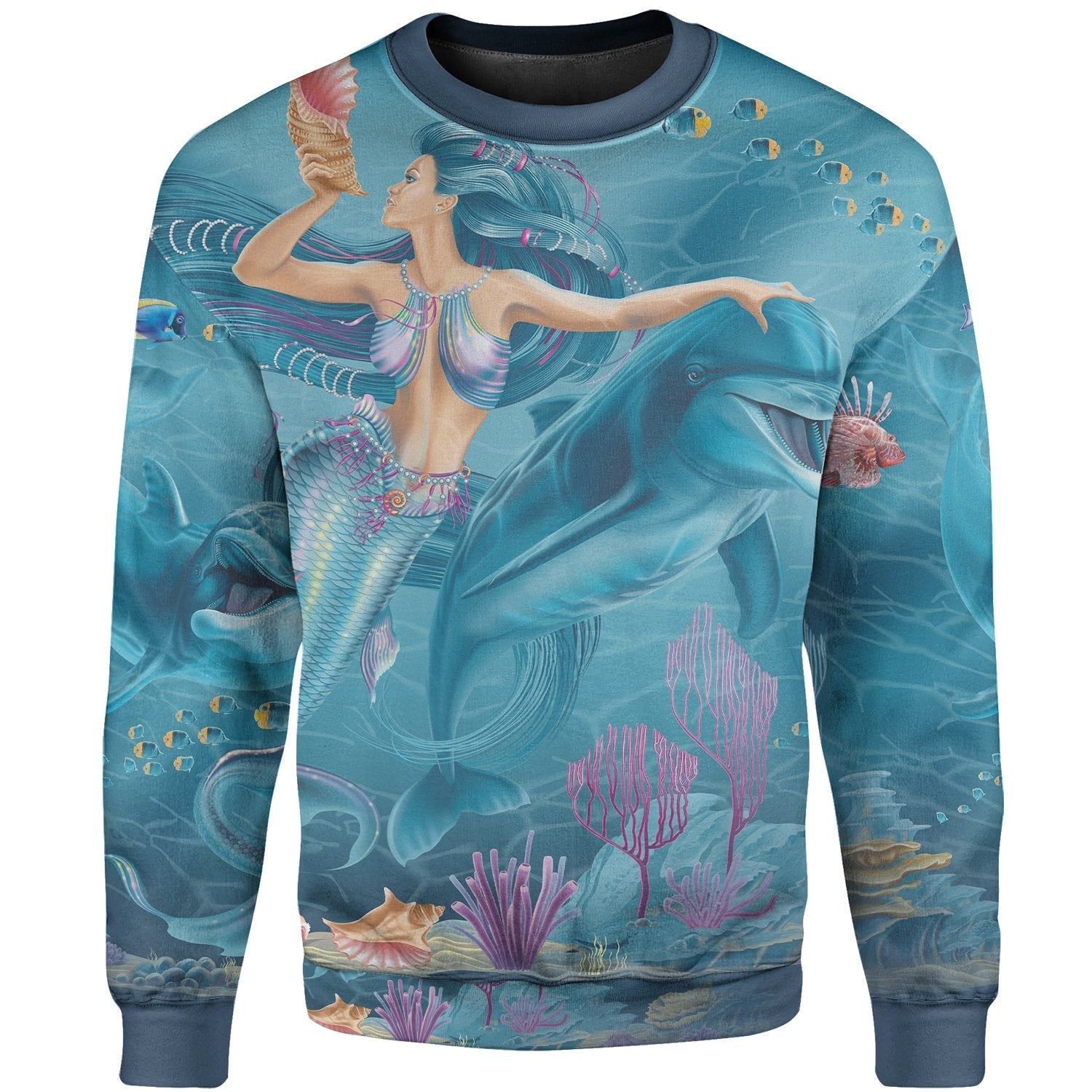 Sweater Shirt - Australia Beautiful Mermaid With Dolphin - Vibe Hoodie Shop