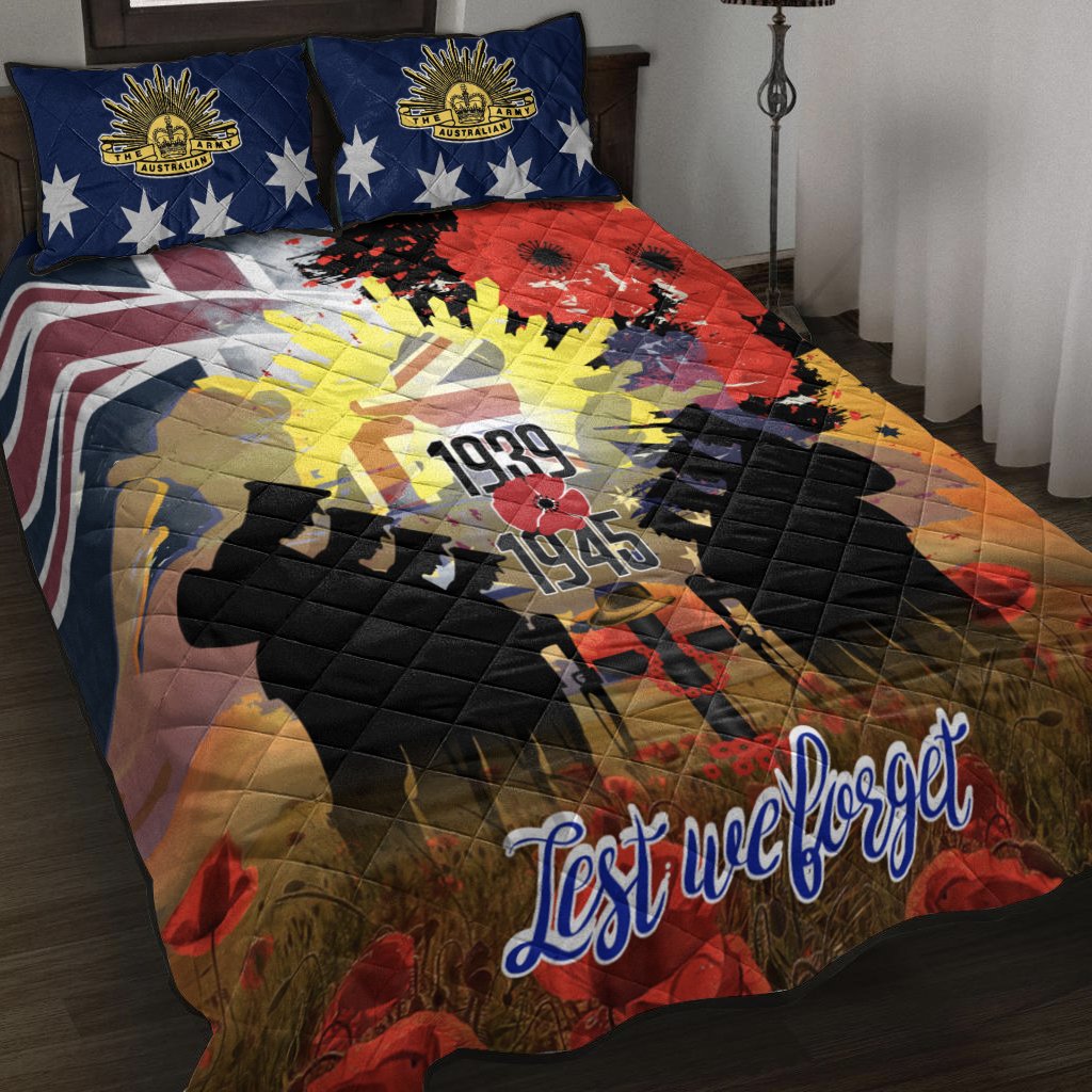 Quilt Bed Sets - ANZAC Day 2021 World War II Commemoration 1939 - 1945 - Vibe Hoodie Shop
