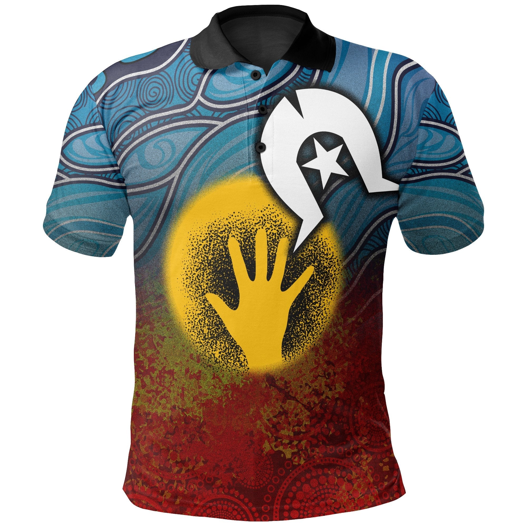 Aboriginal Polo Shirt - Aboriginal and Torres Strait Islanders Flag - Vibe Hoodie Shop