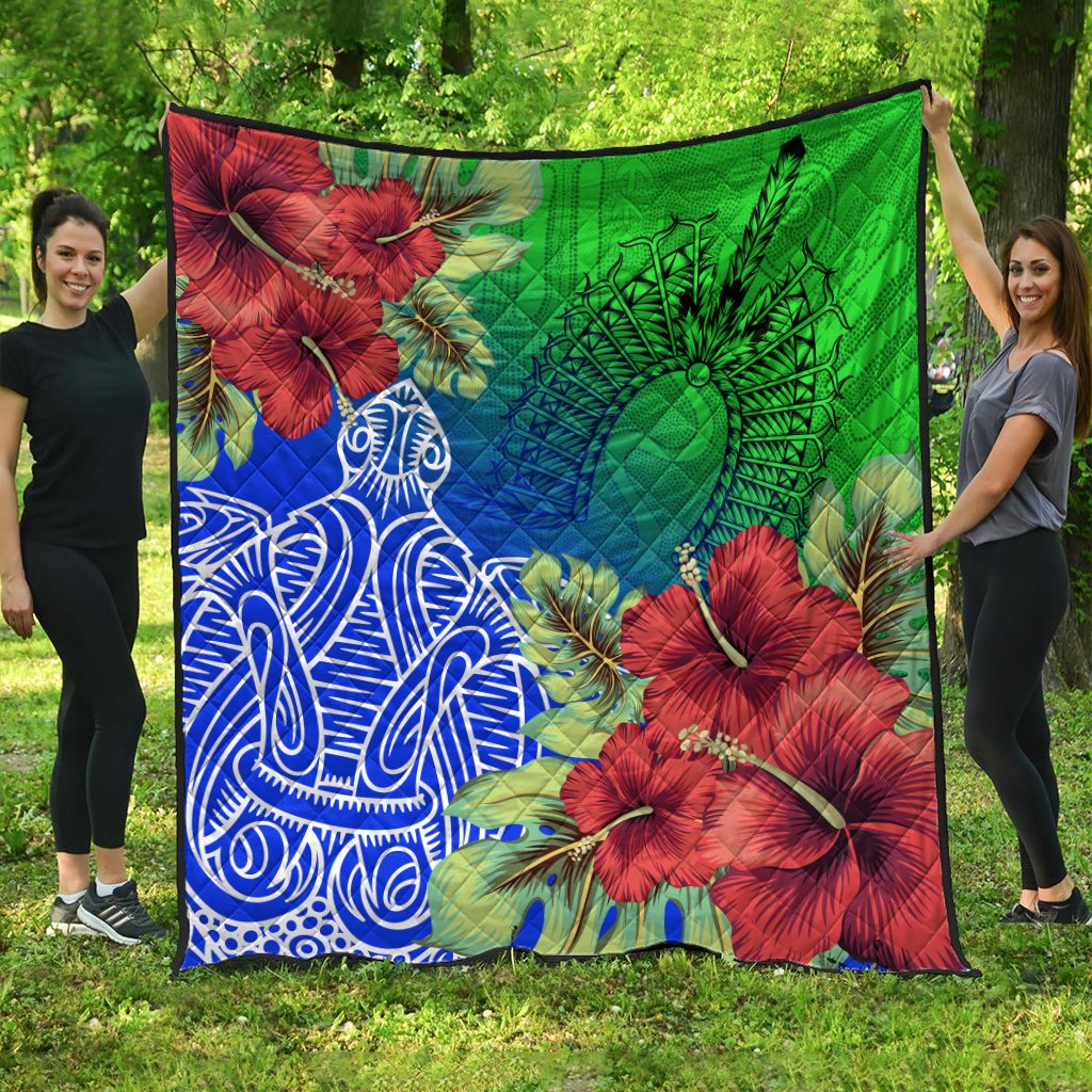 Torres Strait Islanders Quilt - Ocean Hibiscus - Vibe Hoodie Shop