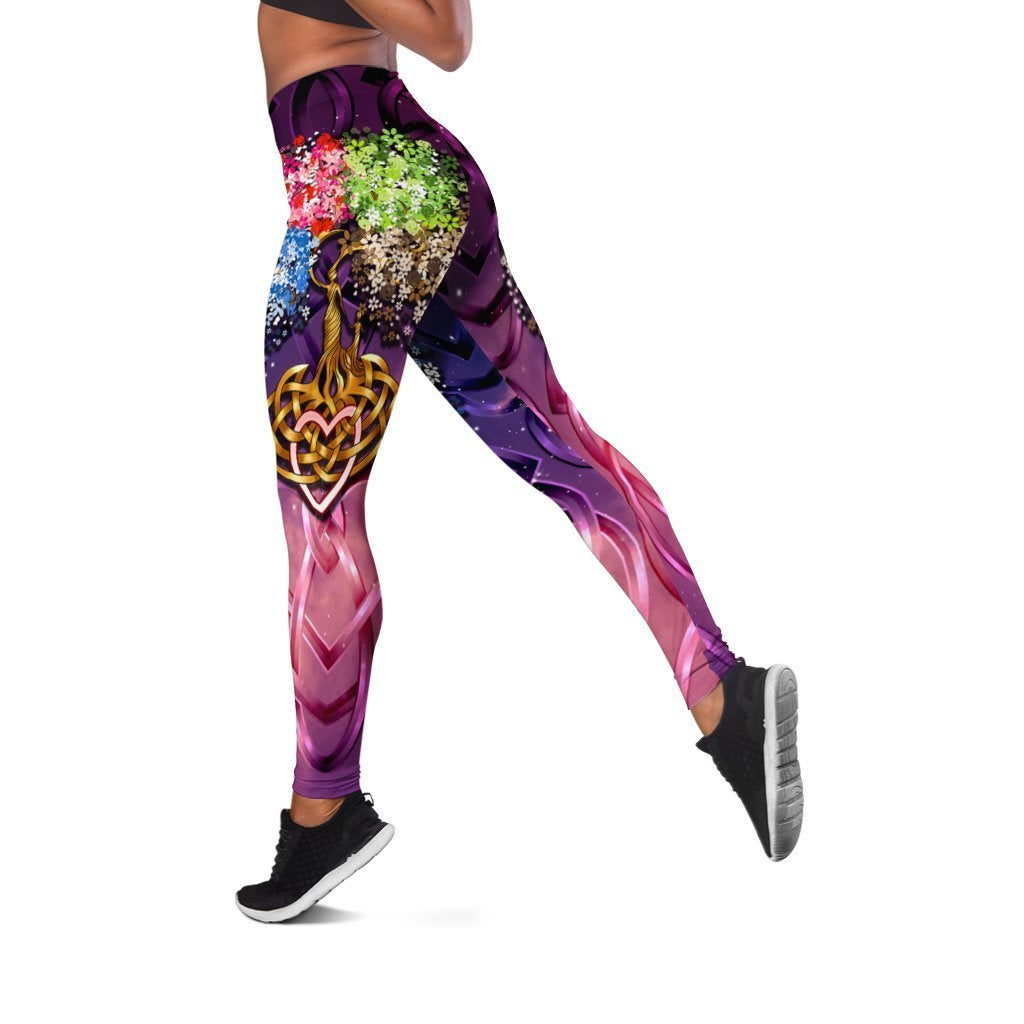 Celtic Mother's Day Leggings - Mother With Child - Vibe Hoodie Shop