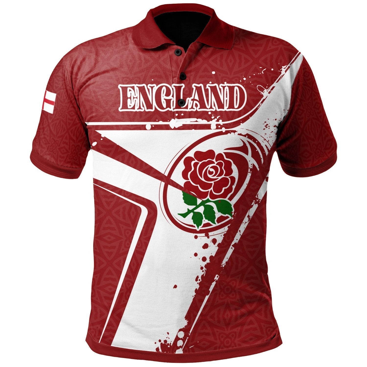 (Custom Text) England Rugby Personalised Polo Shirts - England Rugby - Vibe Hoodie Shop