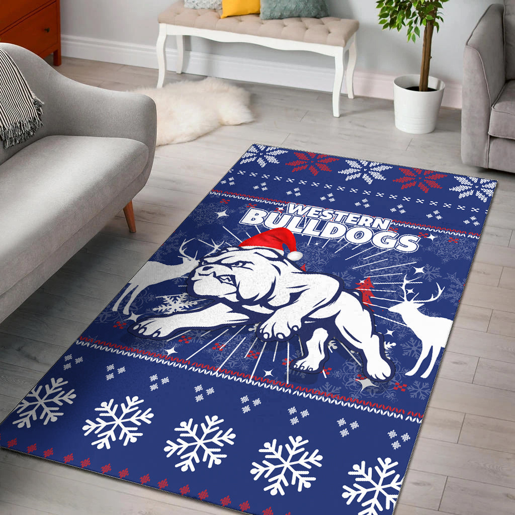 Western Bulldogs Area Rug - Christmas Ugly Style - - Vibe Hoodie Shop