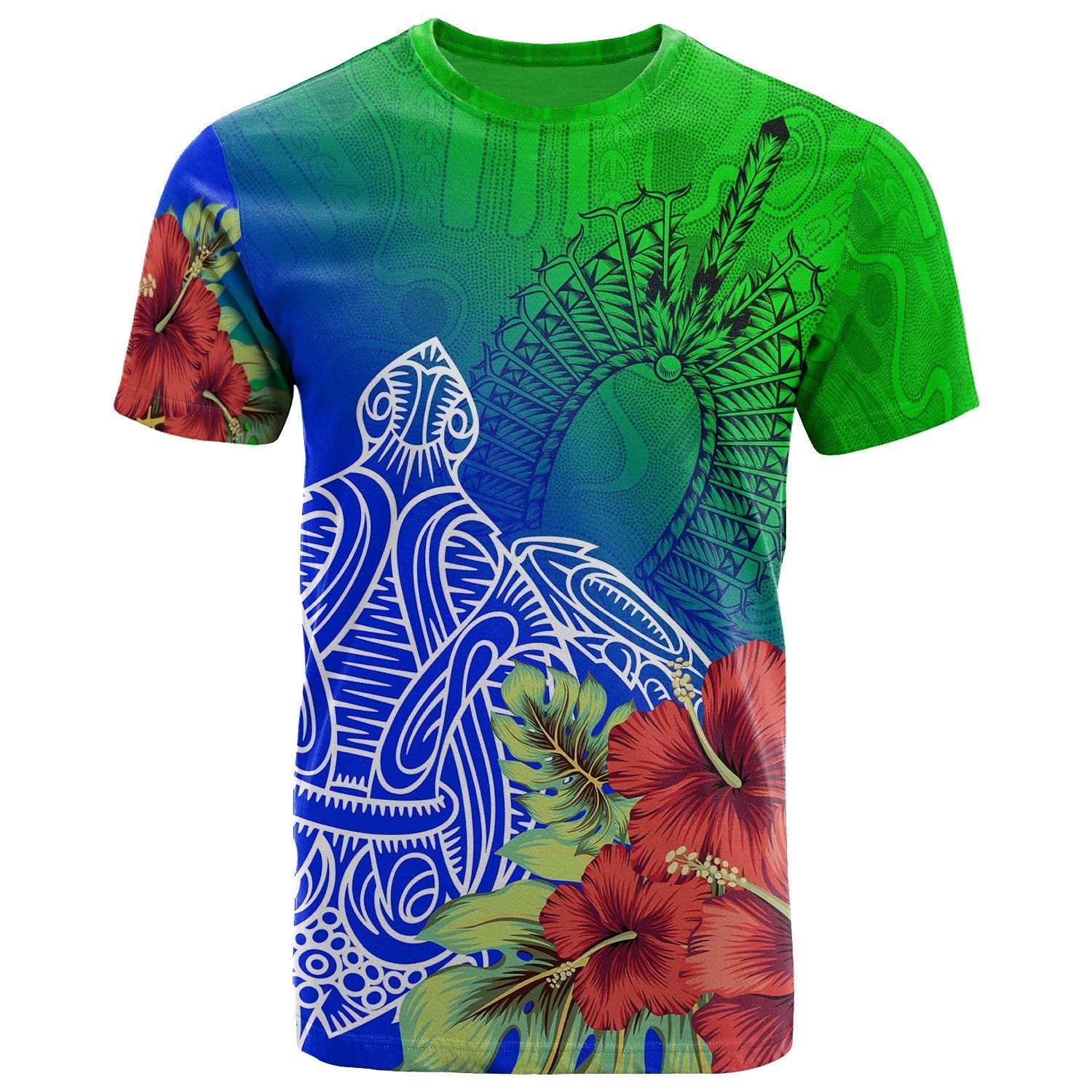 Torres Strait Islanders T shirt Adults - Ocean Hibiscus - Vibe Hoodie Shop