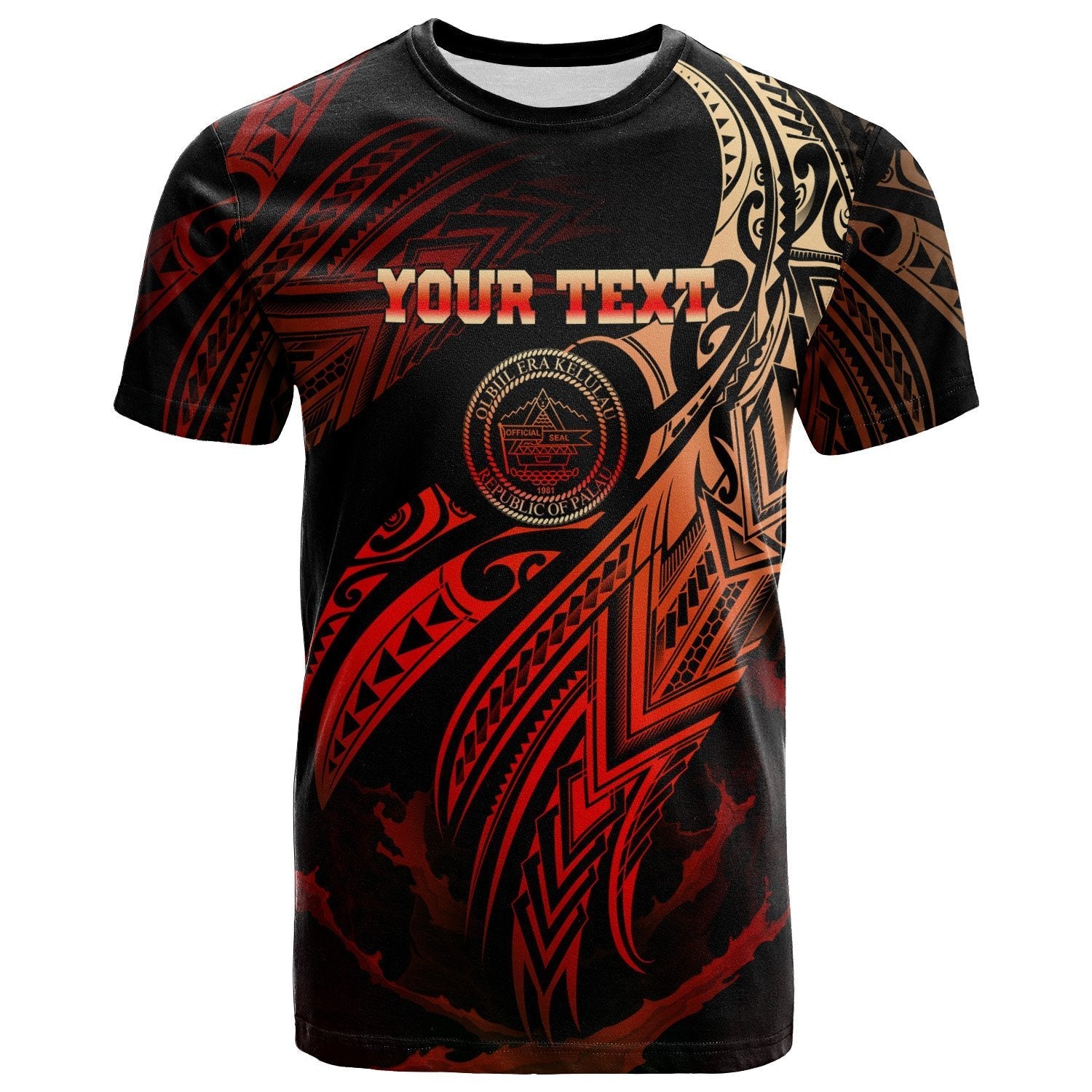 Palau Polynesian Custom Personalised T shirt - Chuuk Legend Red Version - Vibe Hoodie Shop