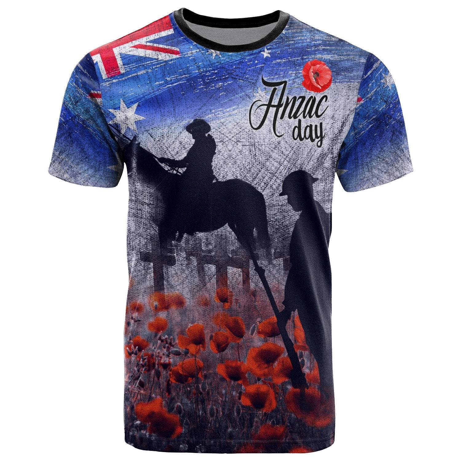 ANZAC Day T shirts - Lest We Forget Vintage Poppies - Vibe Hoodie Shop