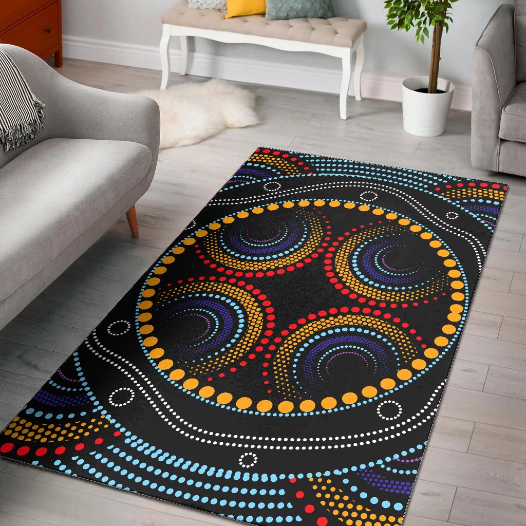 Aboriginal Area Rug - Dreamtime Dot Painting Aboriginal Style - Vibe Hoodie Shop